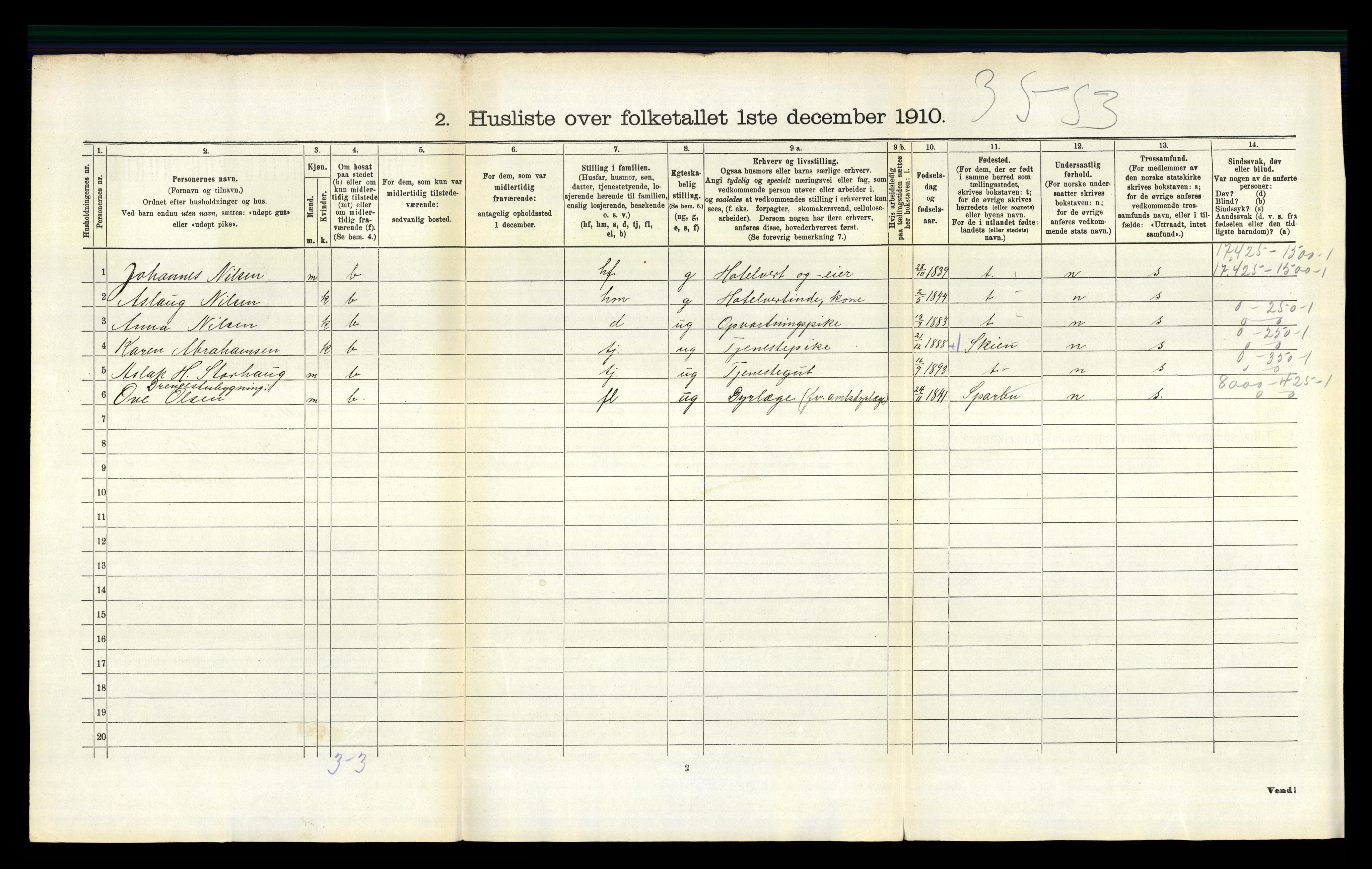 RA, 1910 census for Holla, 1910, p. 1064