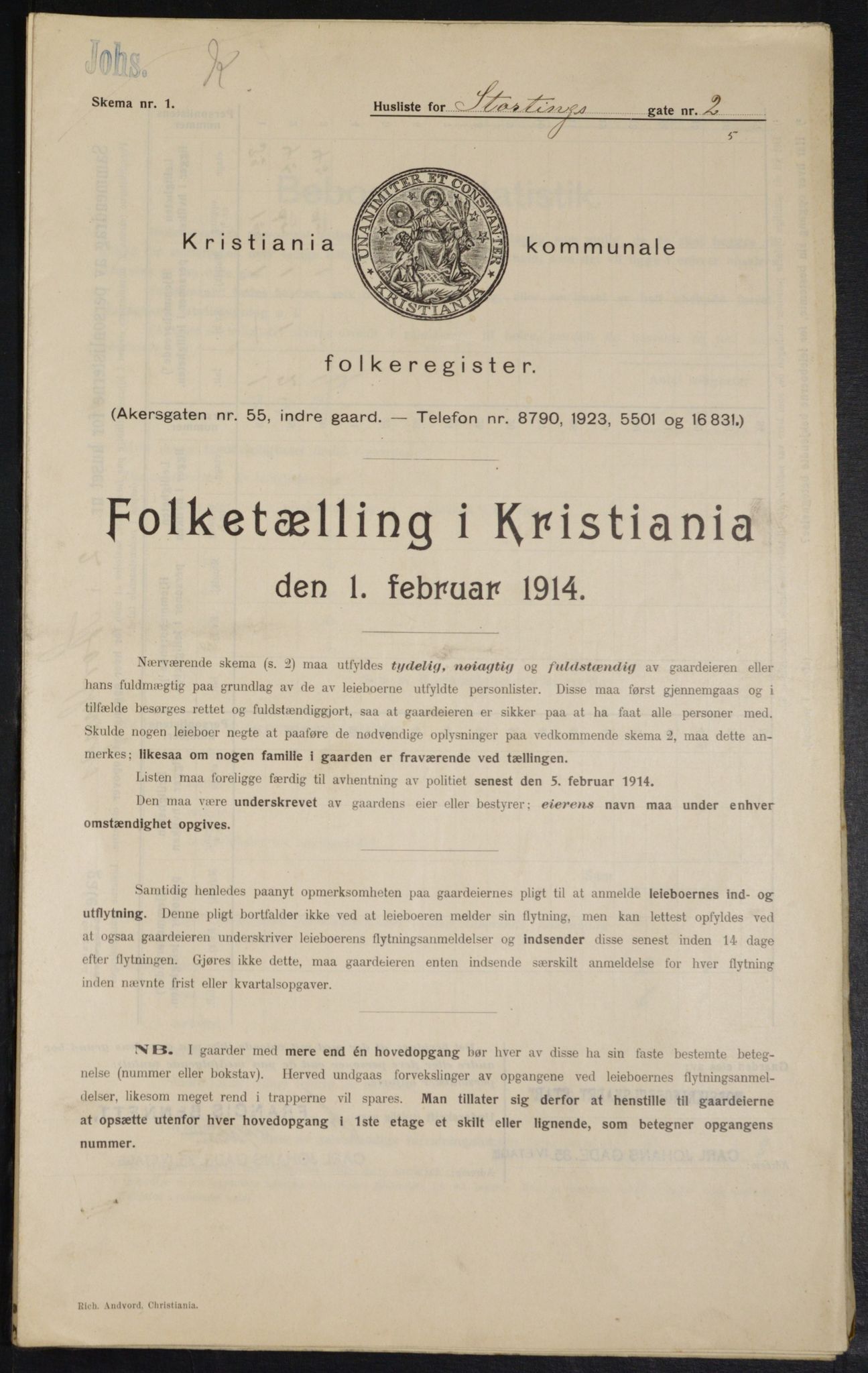 OBA, Municipal Census 1914 for Kristiania, 1914, p. 104193