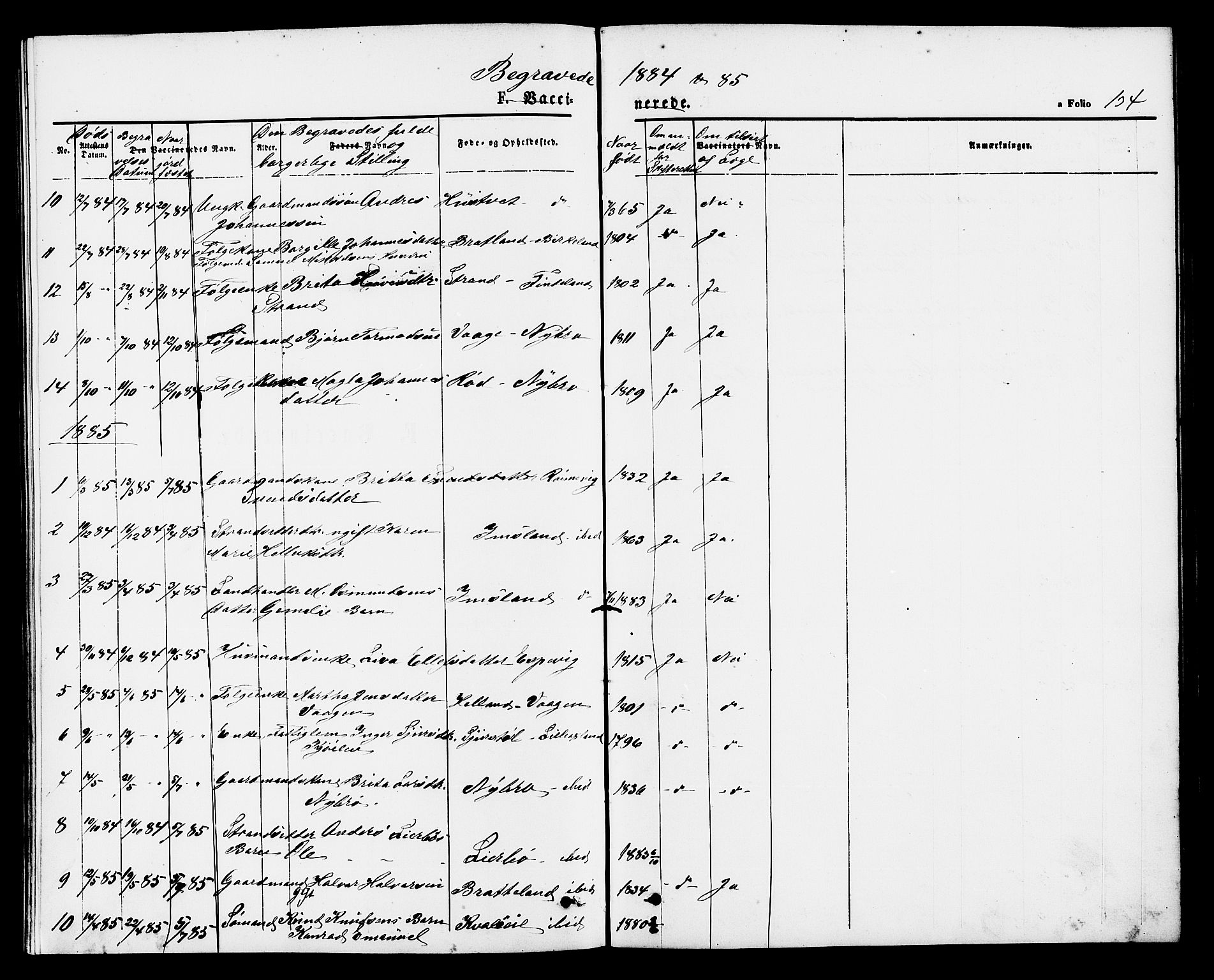 Vikedal sokneprestkontor, AV/SAST-A-101840/01/IV: Parish register (official) no. A 9, 1868-1885, p. 134