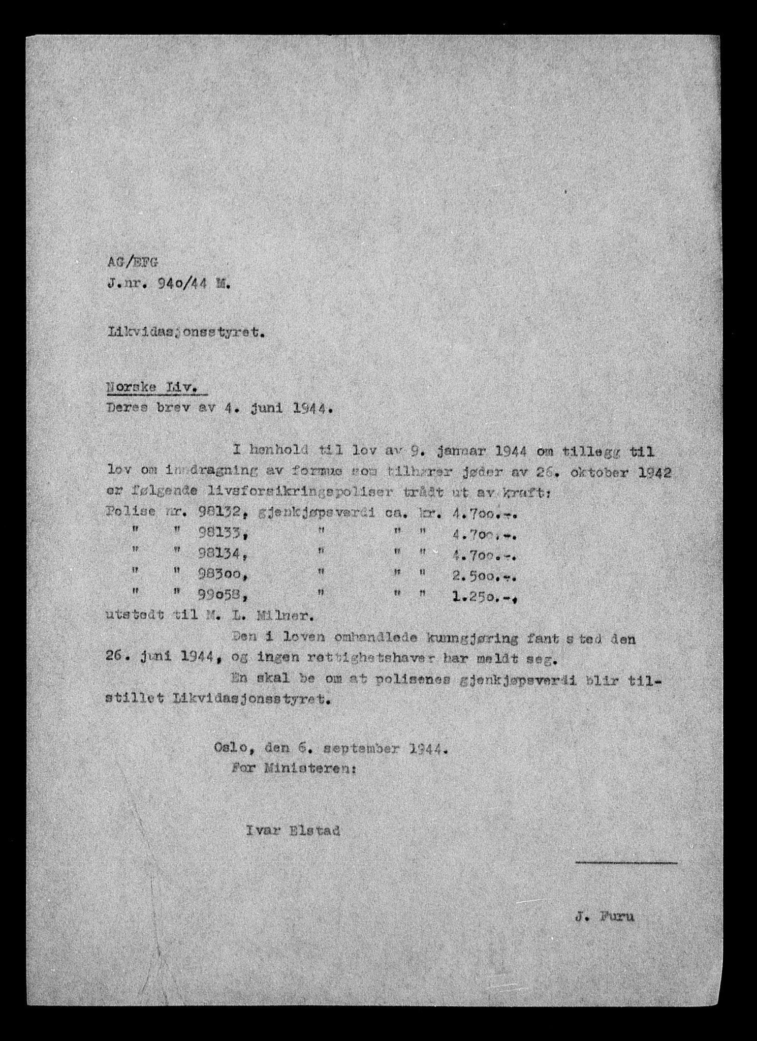 Justisdepartementet, Tilbakeføringskontoret for inndratte formuer, AV/RA-S-1564/H/Hc/Hcc/L0965: --, 1945-1947, p. 543