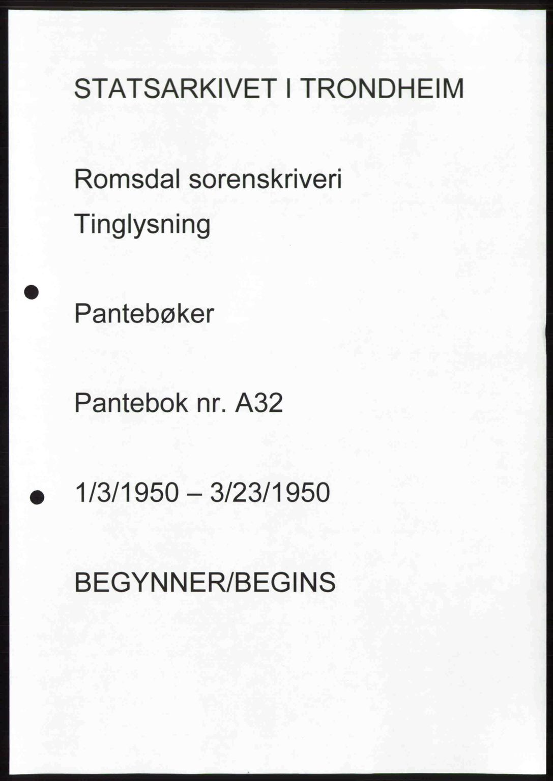 Romsdal sorenskriveri, AV/SAT-A-4149/1/2/2C: Mortgage book no. A32, 1950-1950