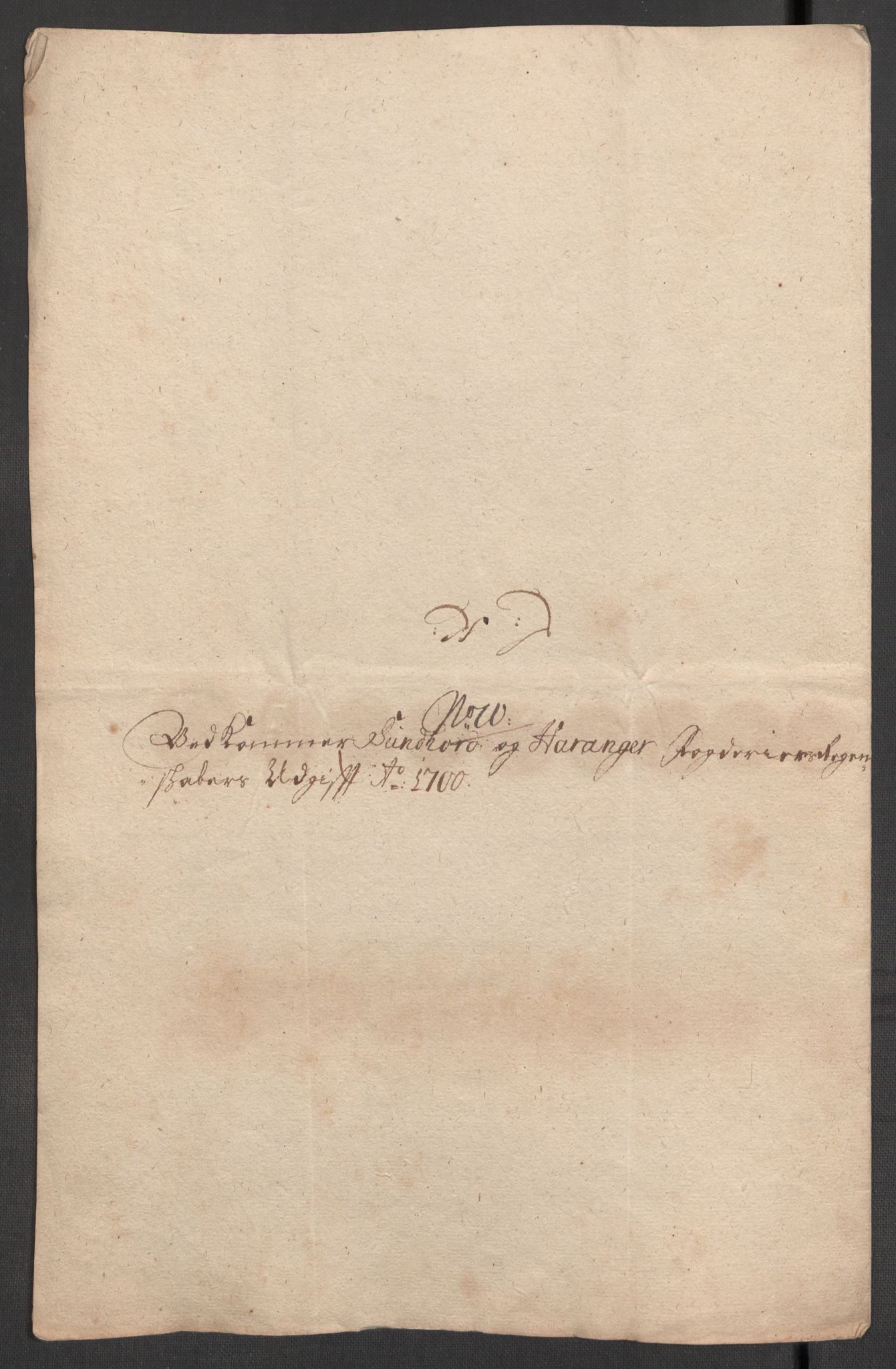 Rentekammeret inntil 1814, Reviderte regnskaper, Fogderegnskap, AV/RA-EA-4092/R48/L2979: Fogderegnskap Sunnhordland og Hardanger, 1700-1701, p. 254