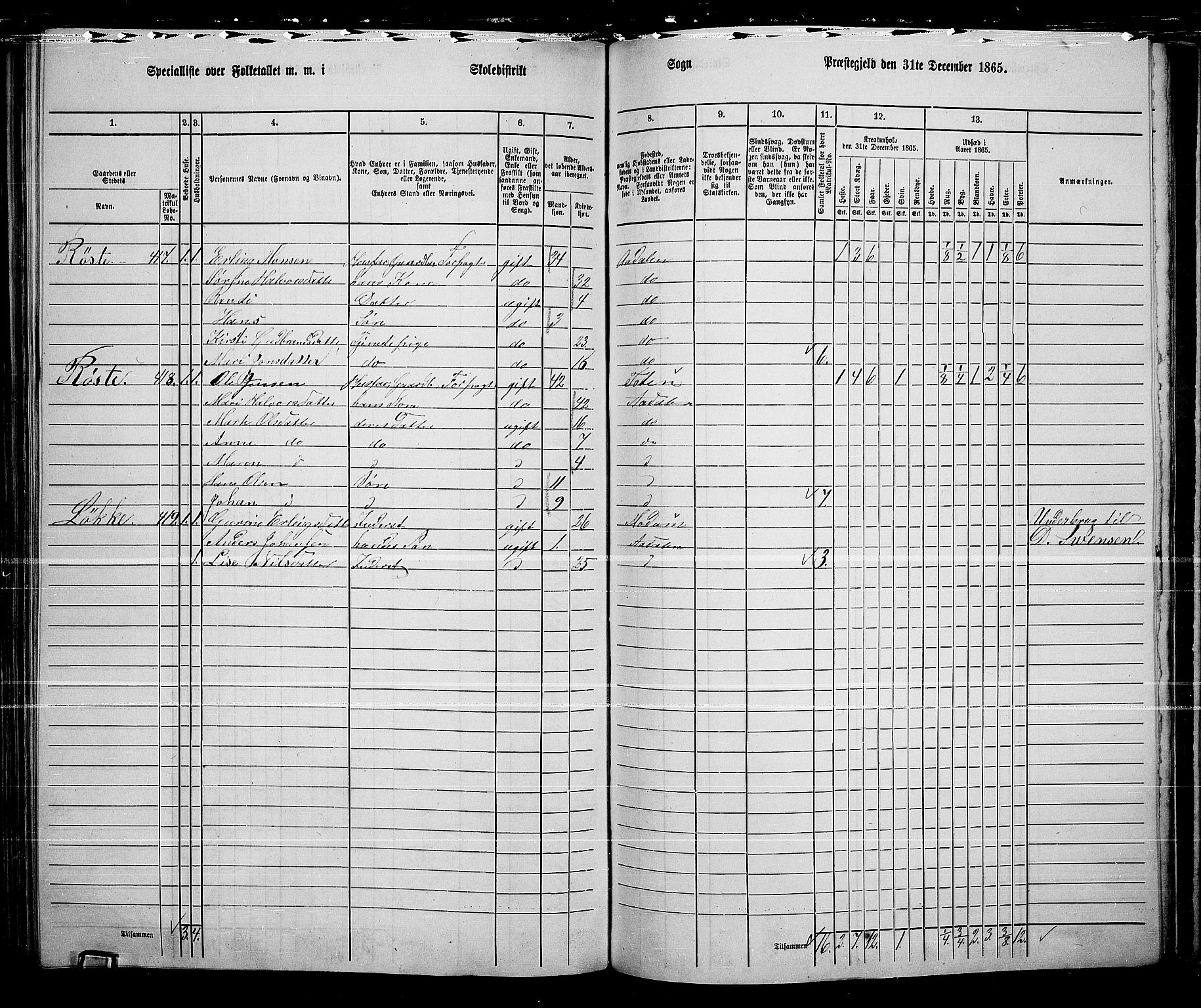 RA, 1865 census for Ådal, 1865, p. 96