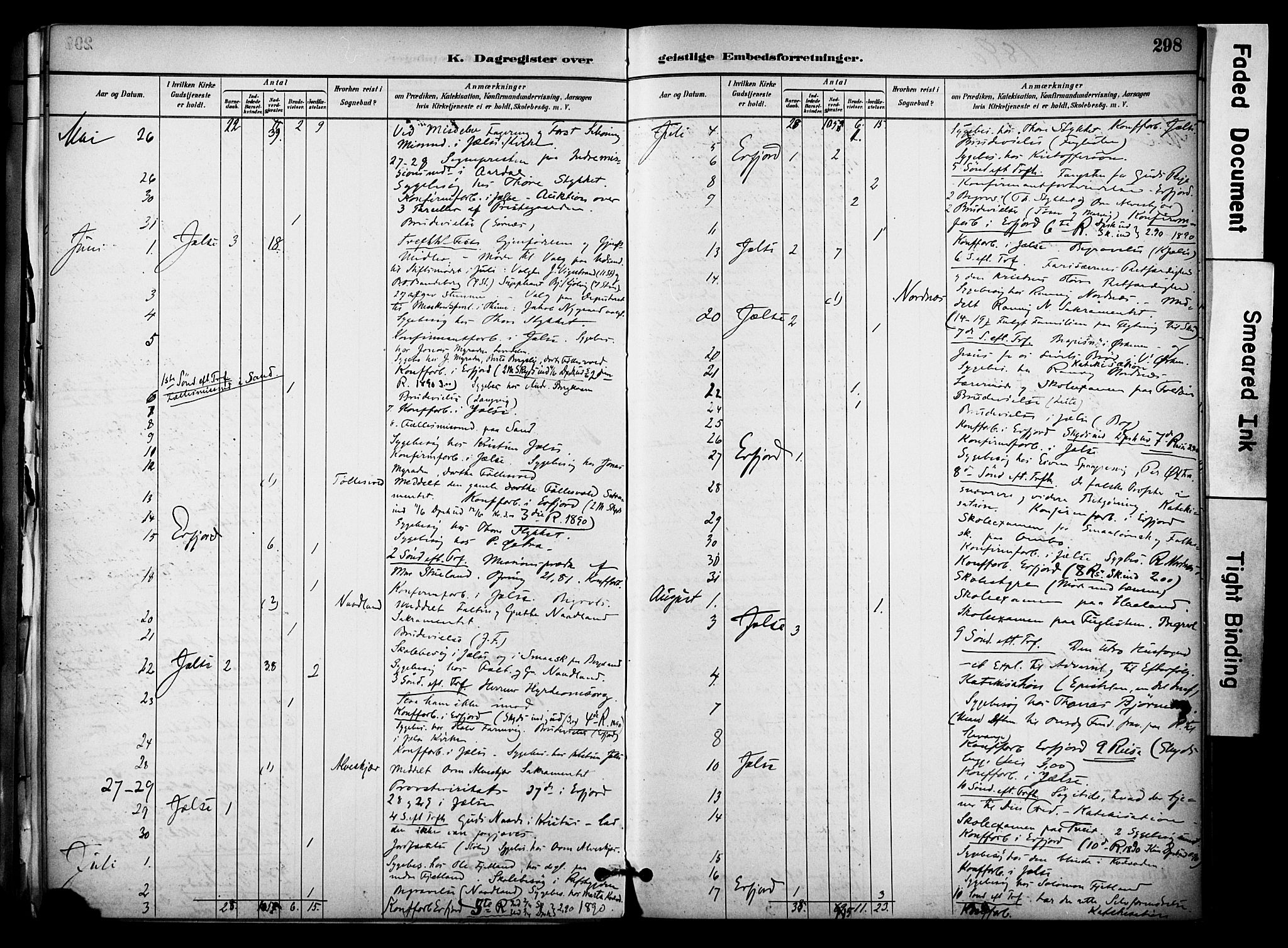 Jelsa sokneprestkontor, AV/SAST-A-101842/01/IV: Parish register (official) no. A 10, 1884-1906, p. 298