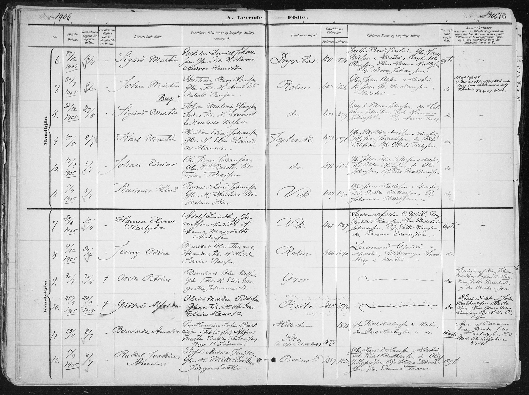 Ibestad sokneprestembete, SATØ/S-0077/H/Ha/Haa/L0017kirke: Parish register (official) no. 17, 1901-1914, p. 76