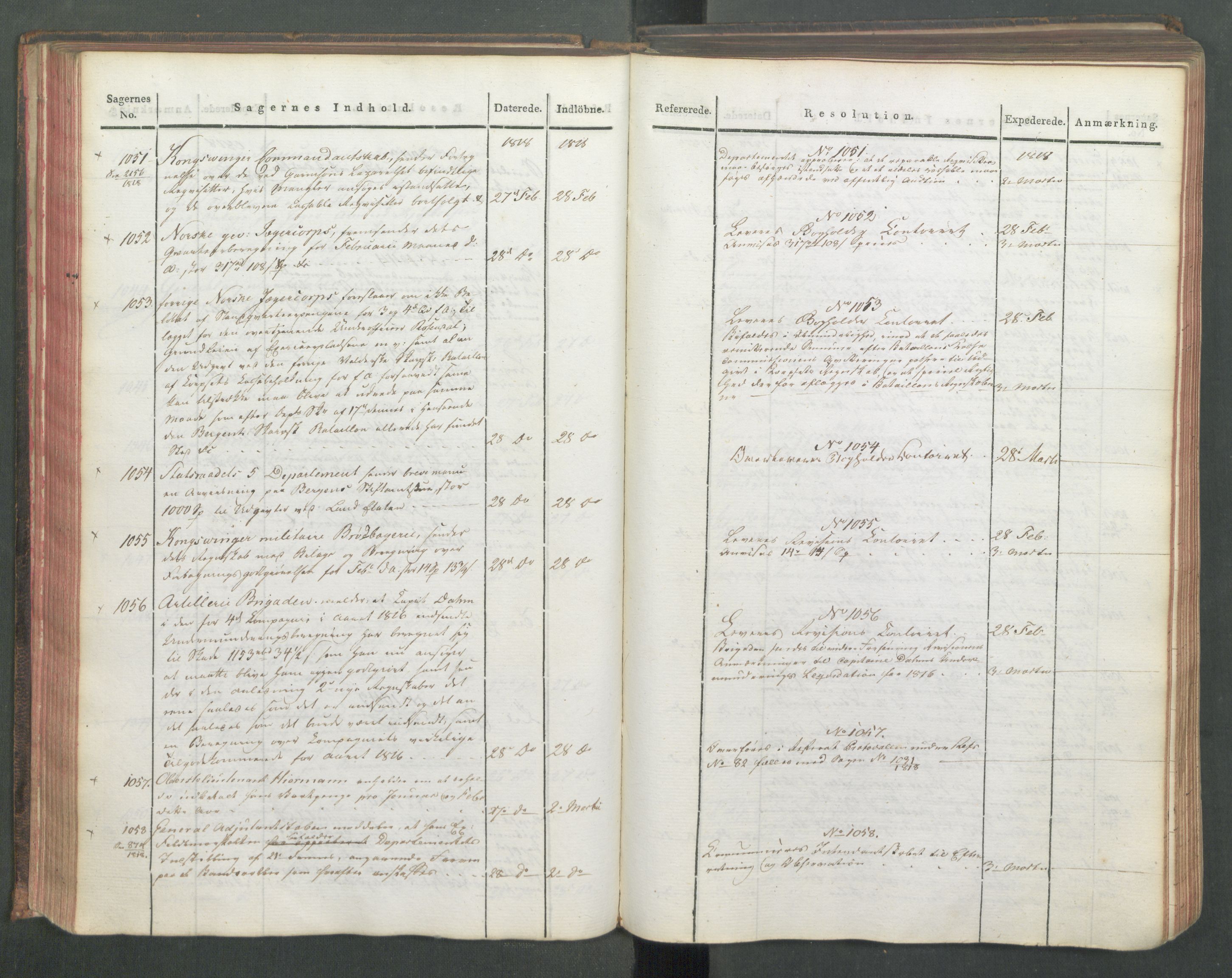 Armédepartementet, AV/RA-RAFA-3493/C/Ca/L0015: 6. Departements Journal, 1818