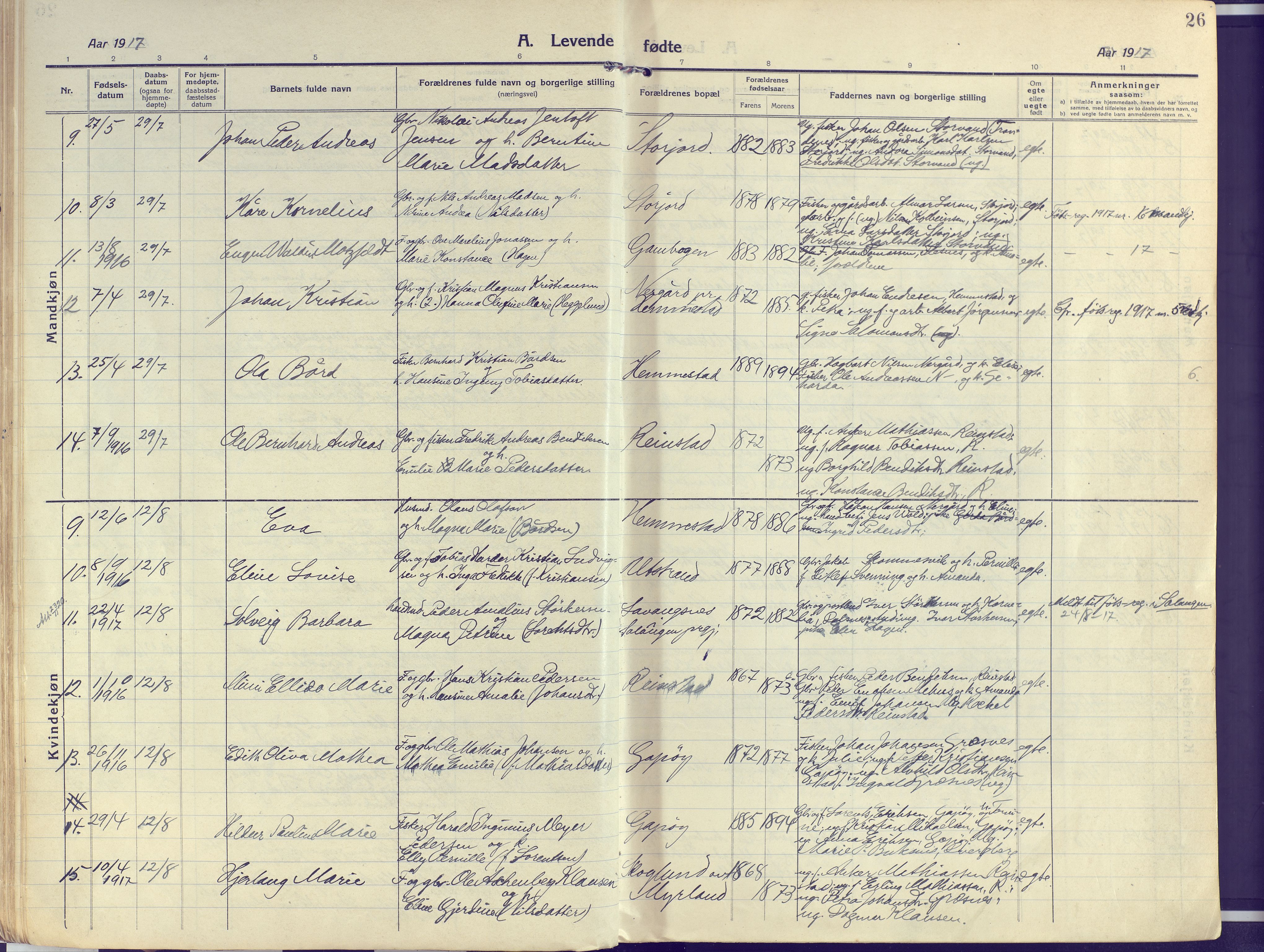 Kvæfjord sokneprestkontor, SATØ/S-1323/G/Ga/Gaa/L0007kirke: Parish register (official) no. 7, 1915-1931, p. 26