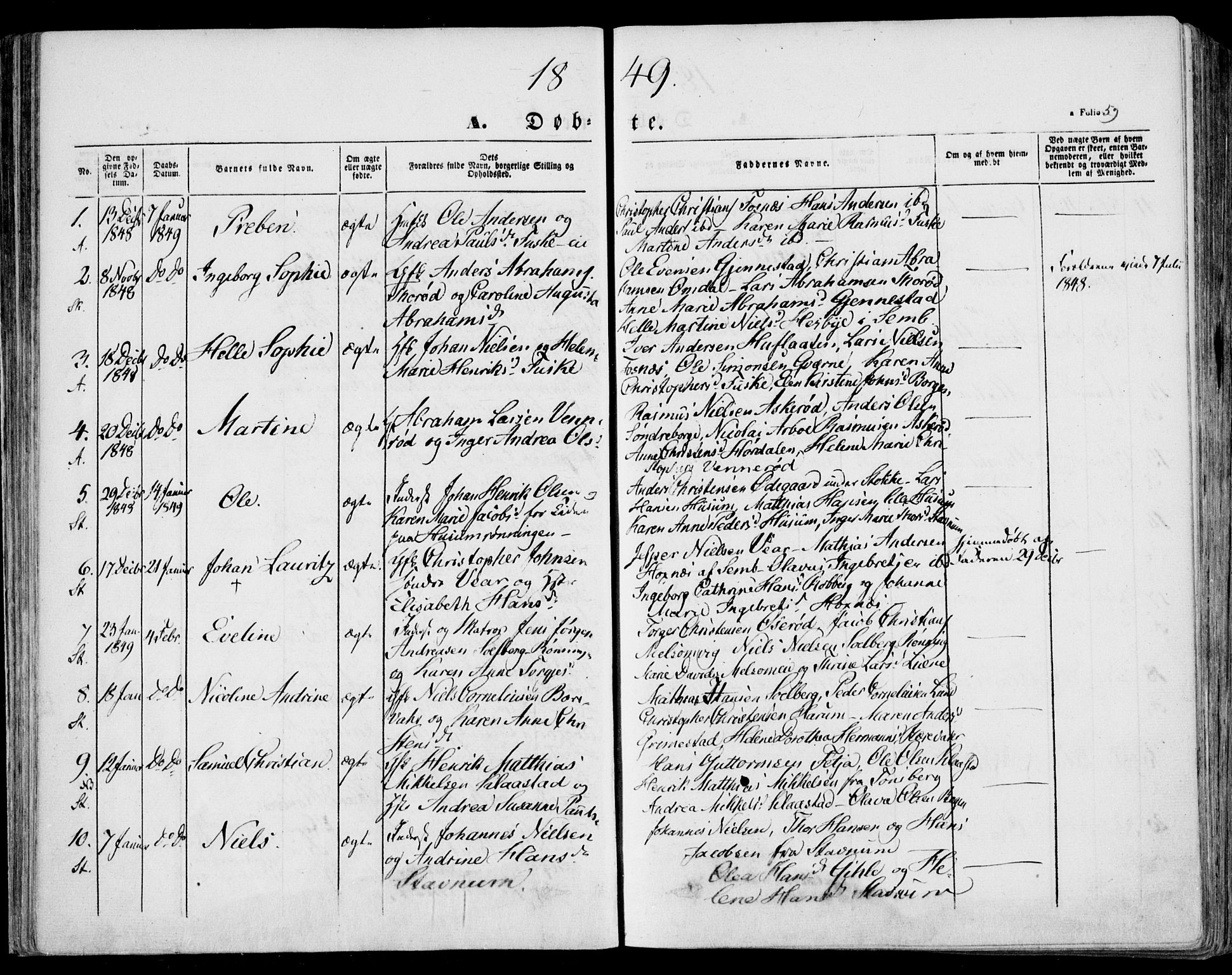 Stokke kirkebøker, AV/SAKO-A-320/F/Fa/L0007: Parish register (official) no. I 7, 1844-1857, p. 59