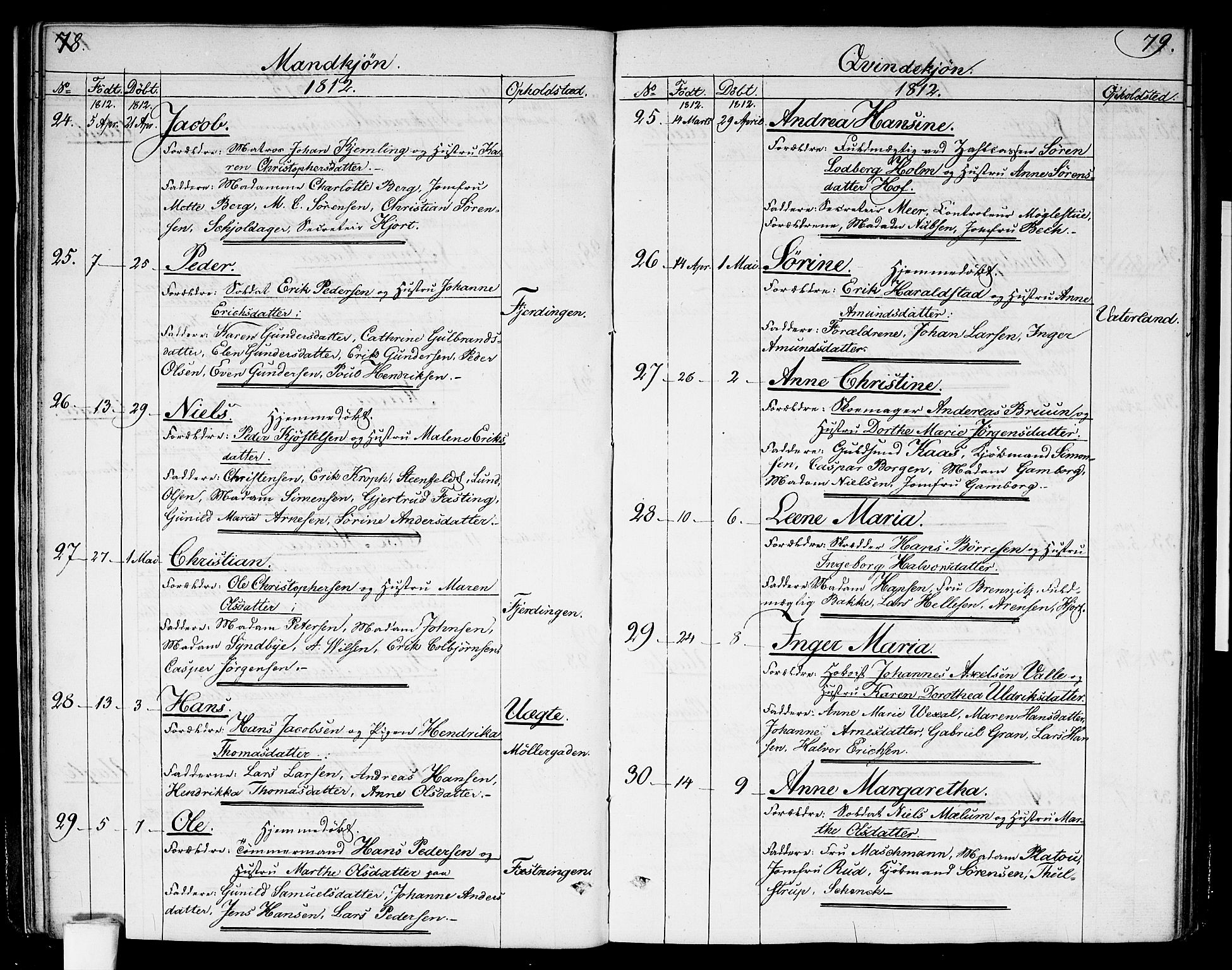 Garnisonsmenigheten Kirkebøker, SAO/A-10846/G/Ga/L0002: Parish register (copy) no. 2, 1810-1814, p. 78-79