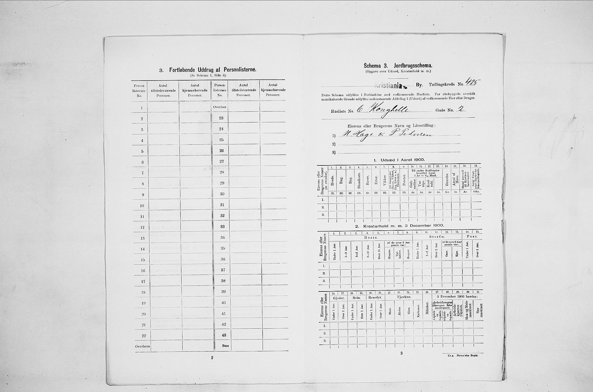 SAO, 1900 census for Kristiania, 1900, p. 48890