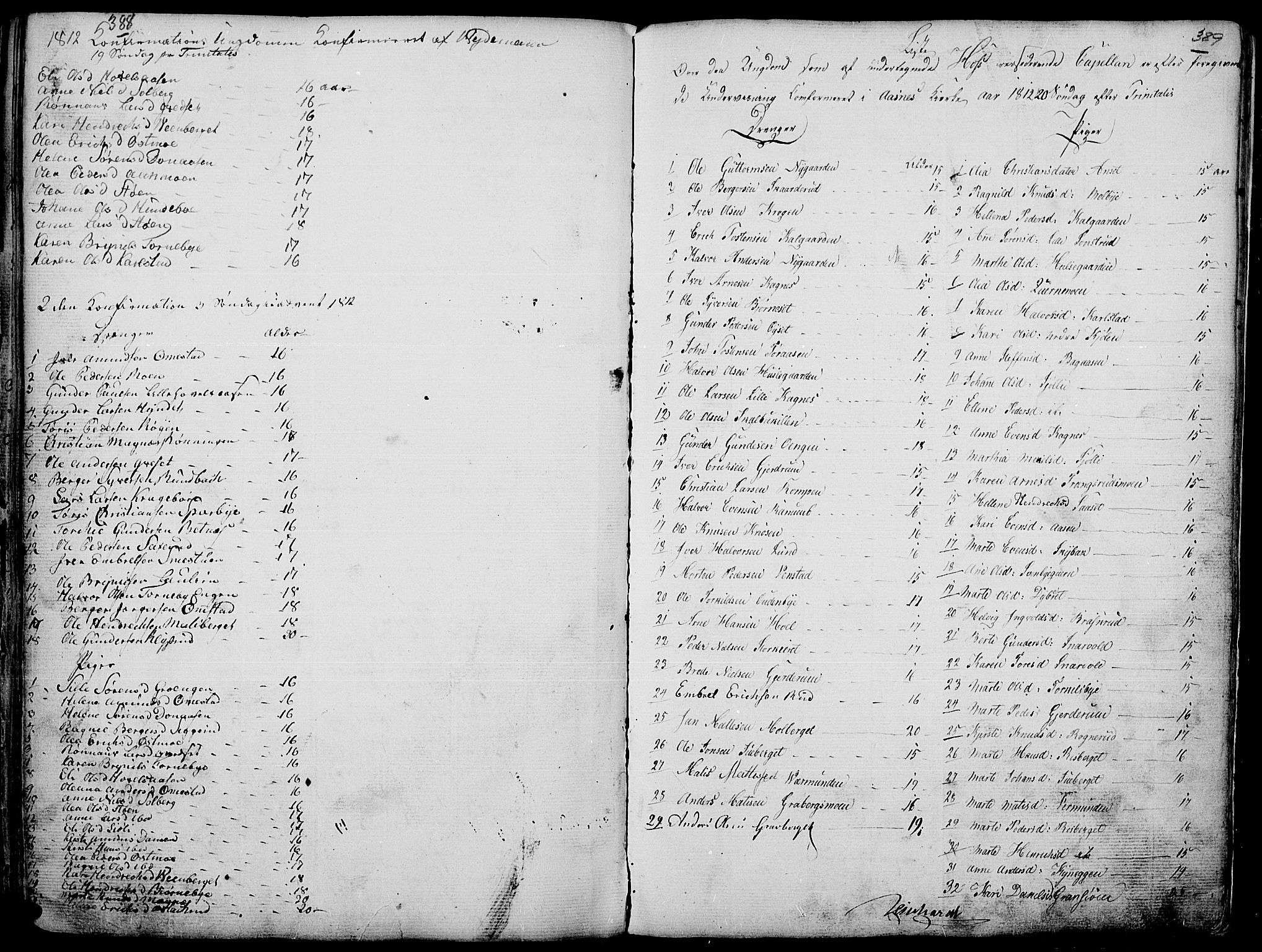 Hof prestekontor, AV/SAH-PREST-038/H/Ha/Haa/L0004: Parish register (official) no. 4, 1790-1815, p. 388-389