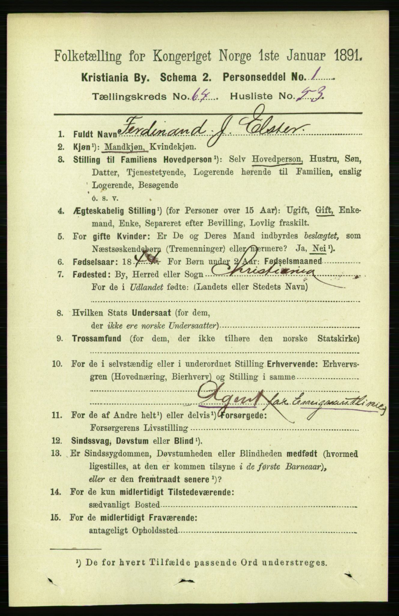 RA, 1891 census for 0301 Kristiania, 1891, p. 34810