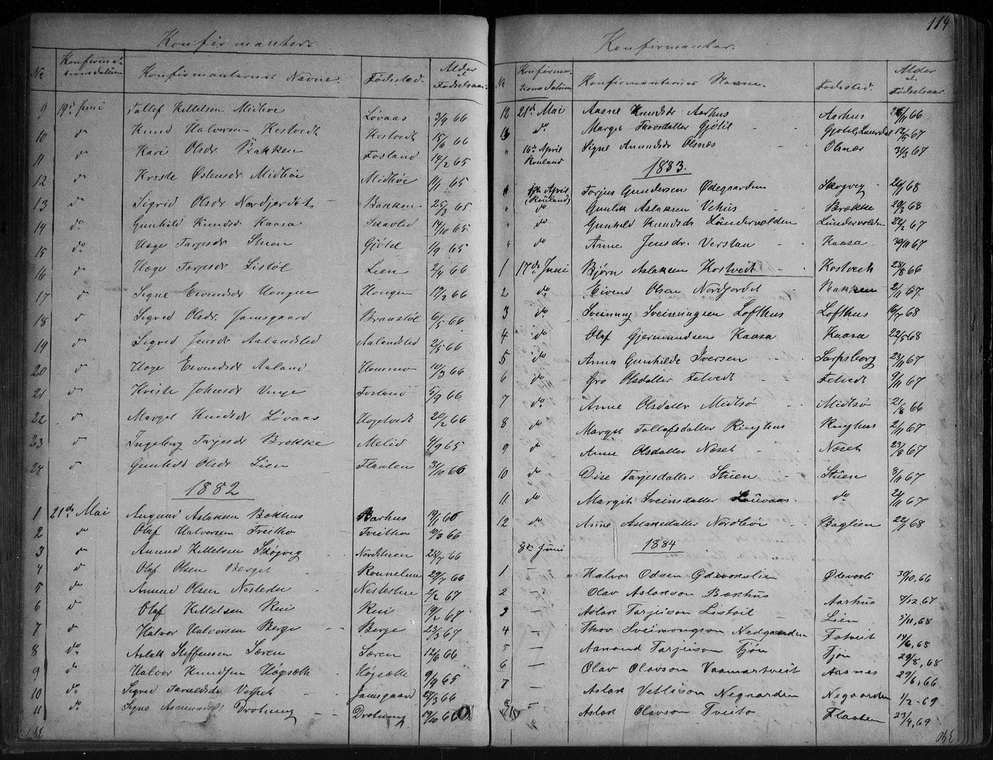 Vinje kirkebøker, SAKO/A-312/G/Ga/L0002: Parish register (copy) no. I 2, 1849-1893, p. 114