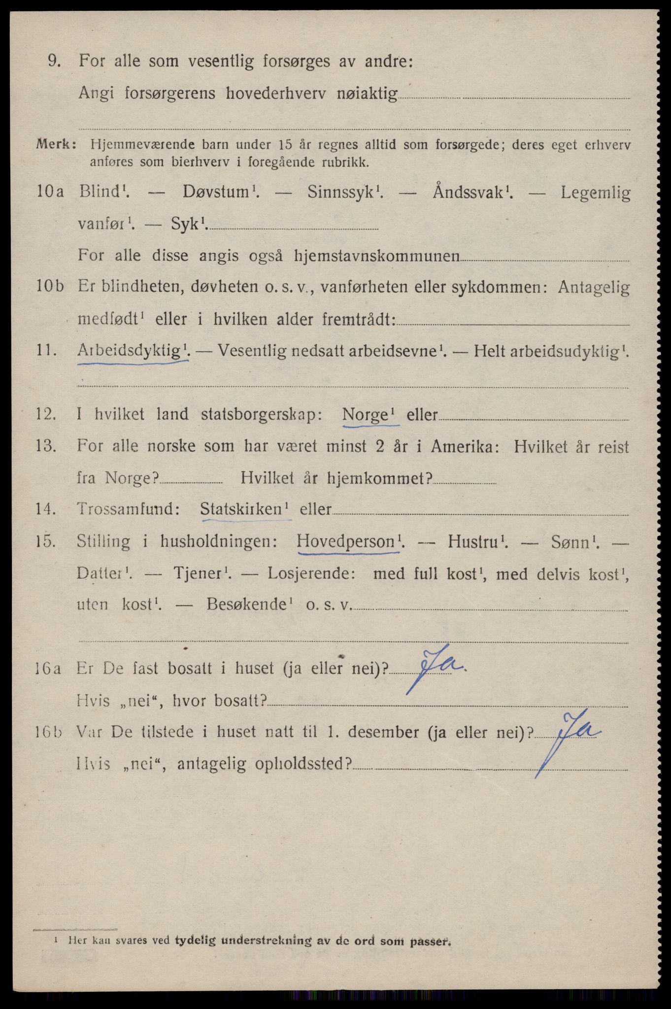 SAST, 1920 census for Nedstrand, 1920, p. 1408