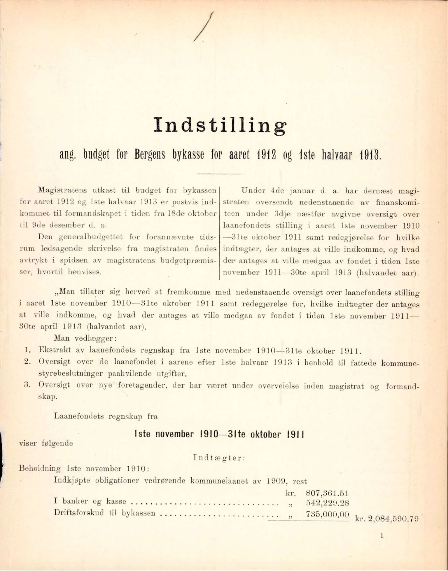 Bergen kommune. Formannskapet, BBA/A-0003/Ad/L0085: Bergens Kommuneforhandlinger, bind II, 1911