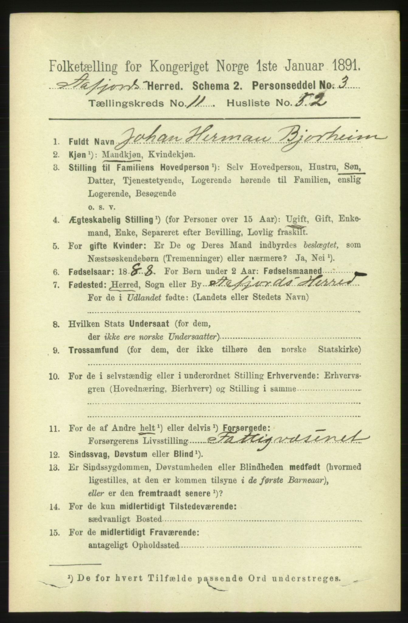 RA, 1891 census for 1630 Åfjord, 1891, p. 3673