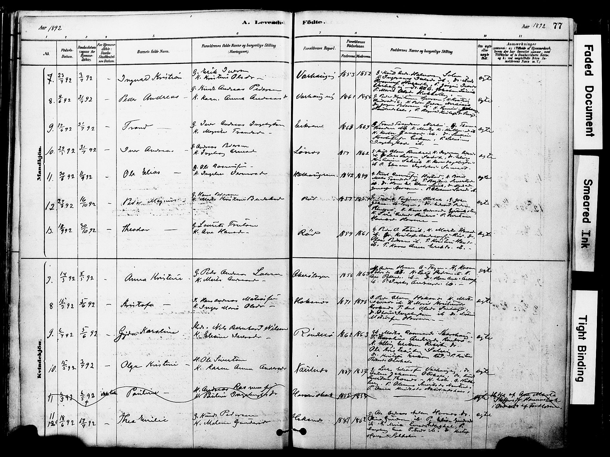 Ministerialprotokoller, klokkerbøker og fødselsregistre - Møre og Romsdal, AV/SAT-A-1454/560/L0721: Parish register (official) no. 560A05, 1878-1917, p. 77