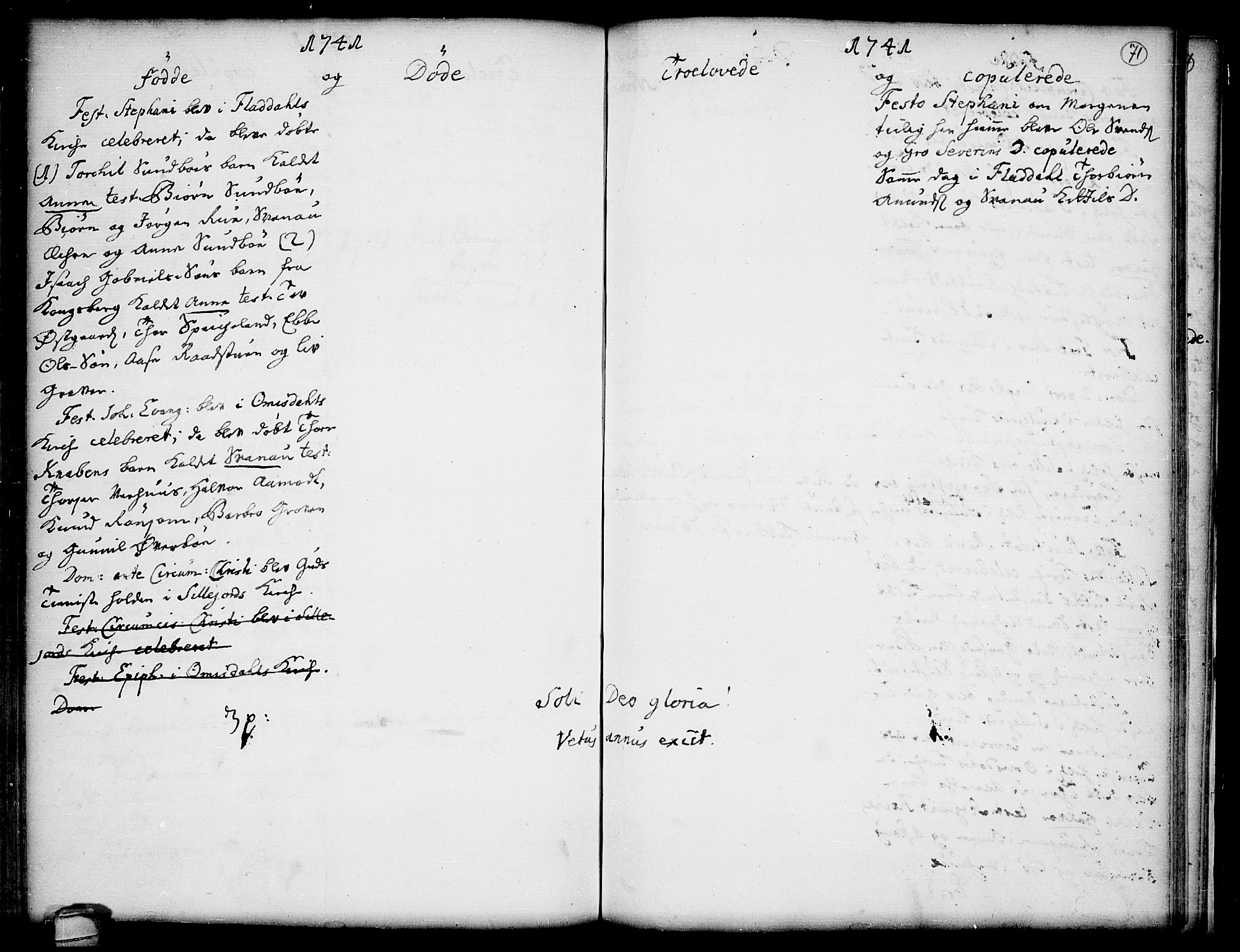 Seljord kirkebøker, SAKO/A-20/F/Fa/L0005: Parish register (official) no. I 5, 1737-1743, p. 71