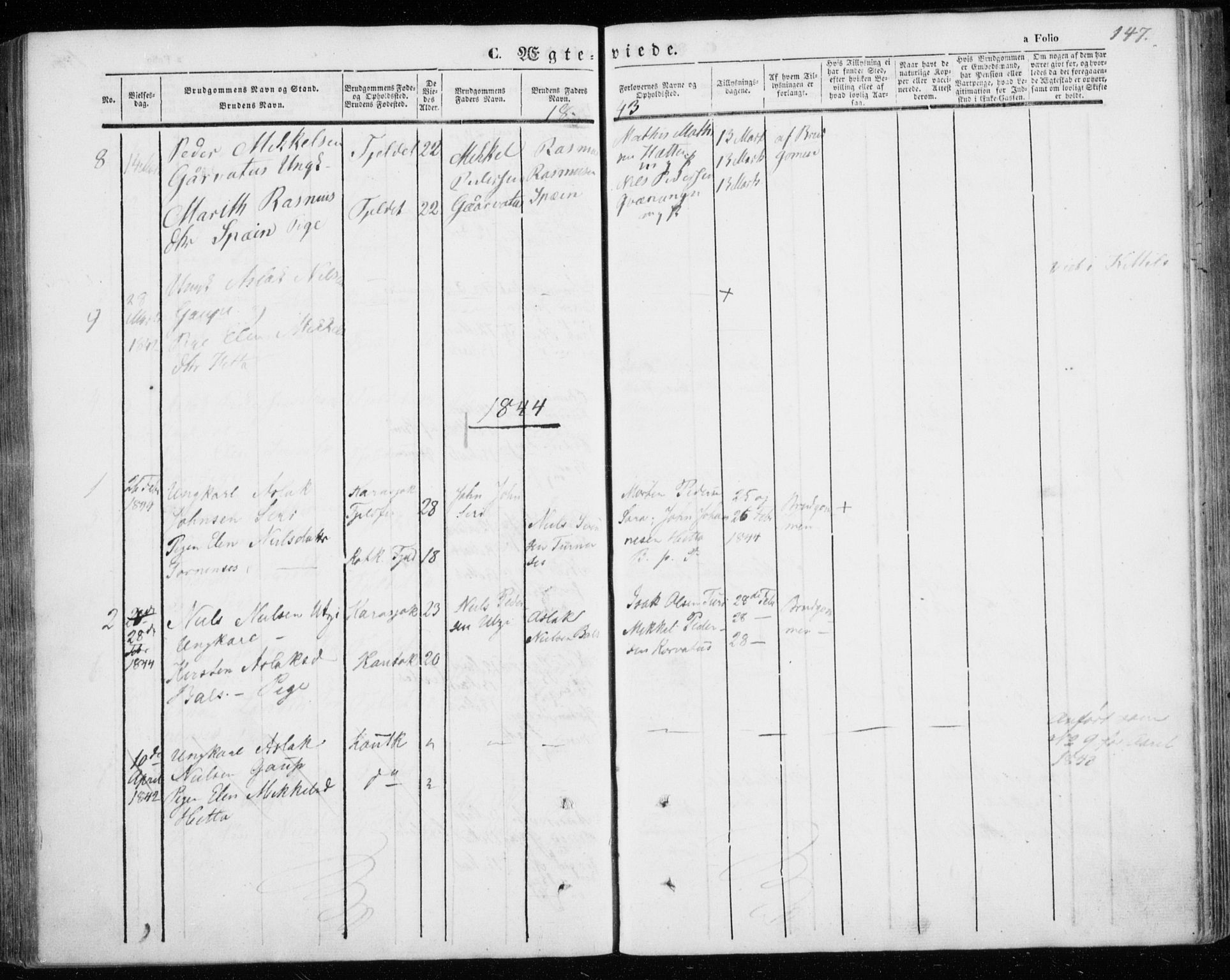 Kautokeino sokneprestembete, SATØ/S-1340/H/Ha/L0002.kirke: Parish register (official) no. 2, 1843-1861, p. 147
