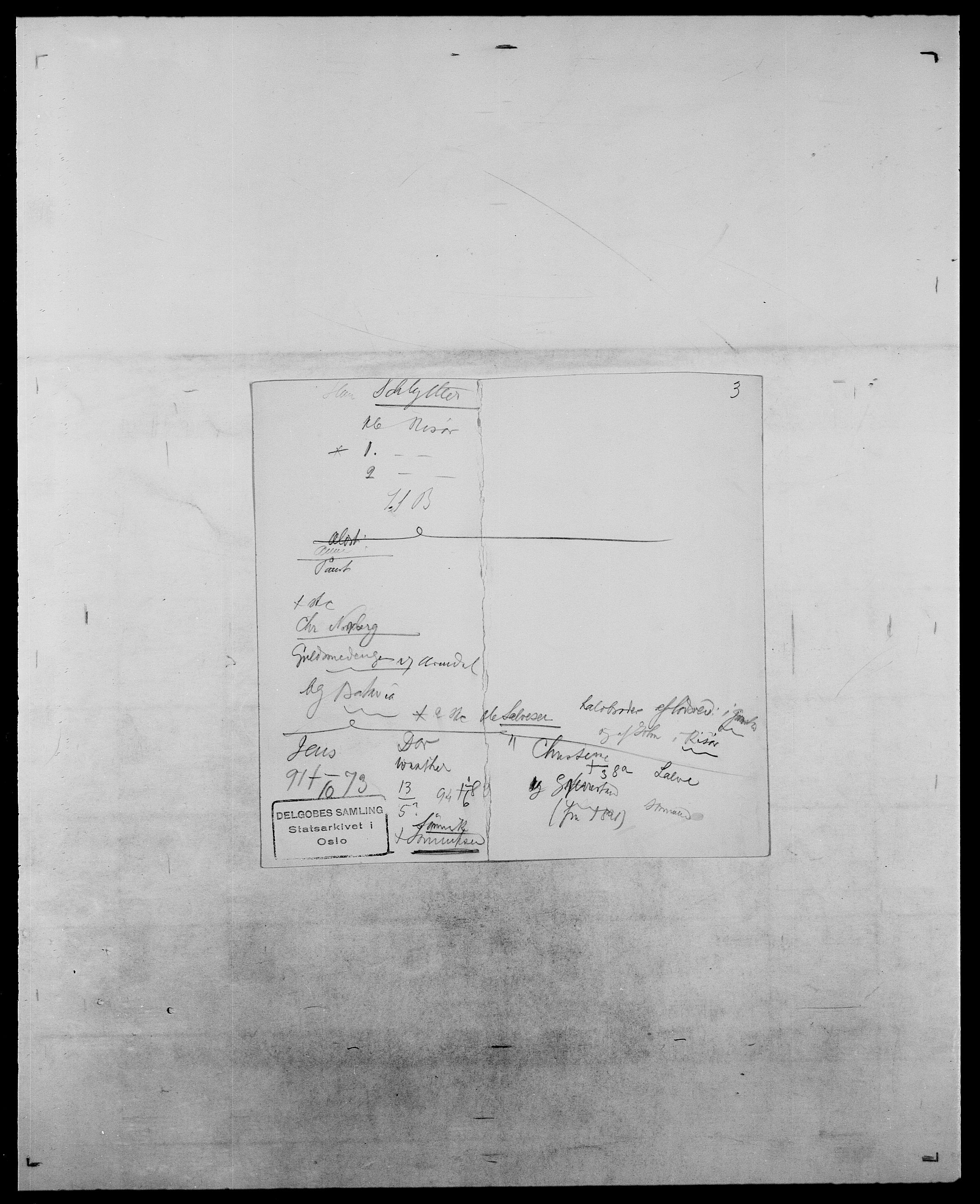 Delgobe, Charles Antoine - samling, SAO/PAO-0038/D/Da/L0034: Saabye - Schmincke, p. 834