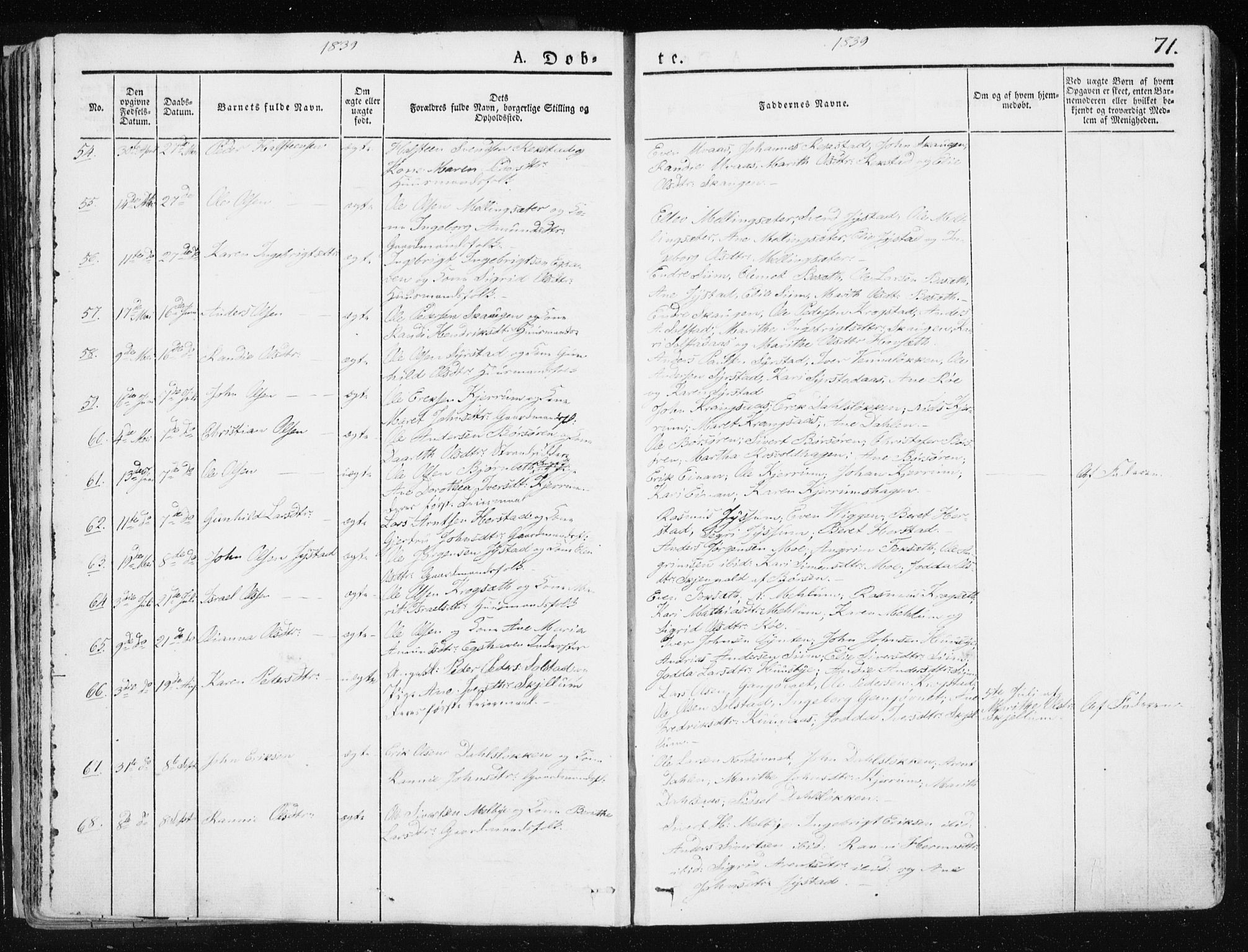 Ministerialprotokoller, klokkerbøker og fødselsregistre - Sør-Trøndelag, AV/SAT-A-1456/665/L0771: Parish register (official) no. 665A06, 1830-1856, p. 71