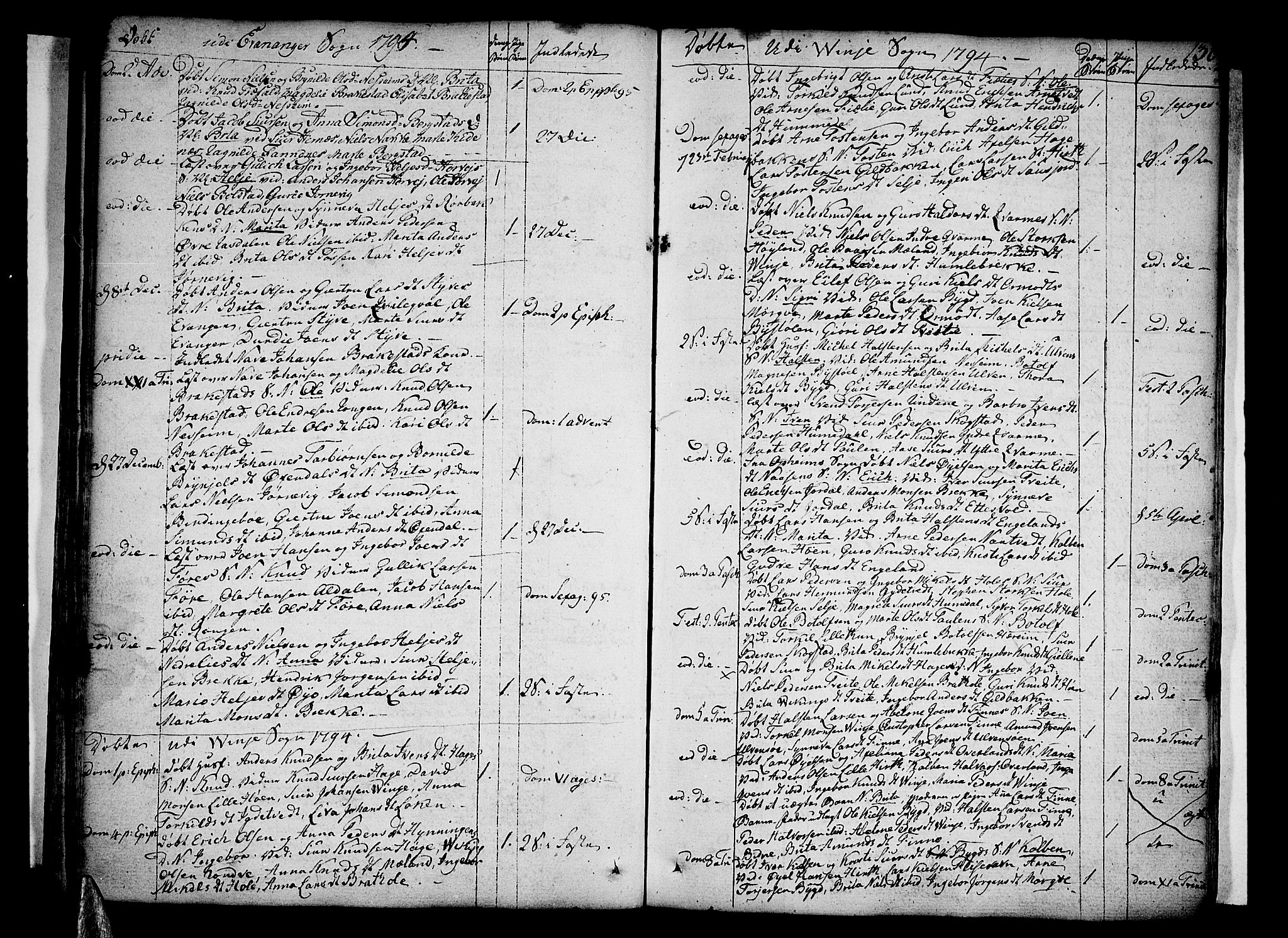 Voss sokneprestembete, AV/SAB-A-79001/H/Haa: Parish register (official) no. A 9, 1780-1810, p. 130