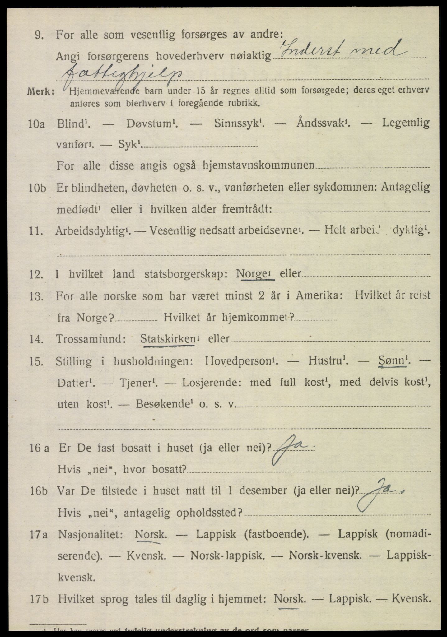 SAT, 1920 census for Hattfjelldal, 1920, p. 945