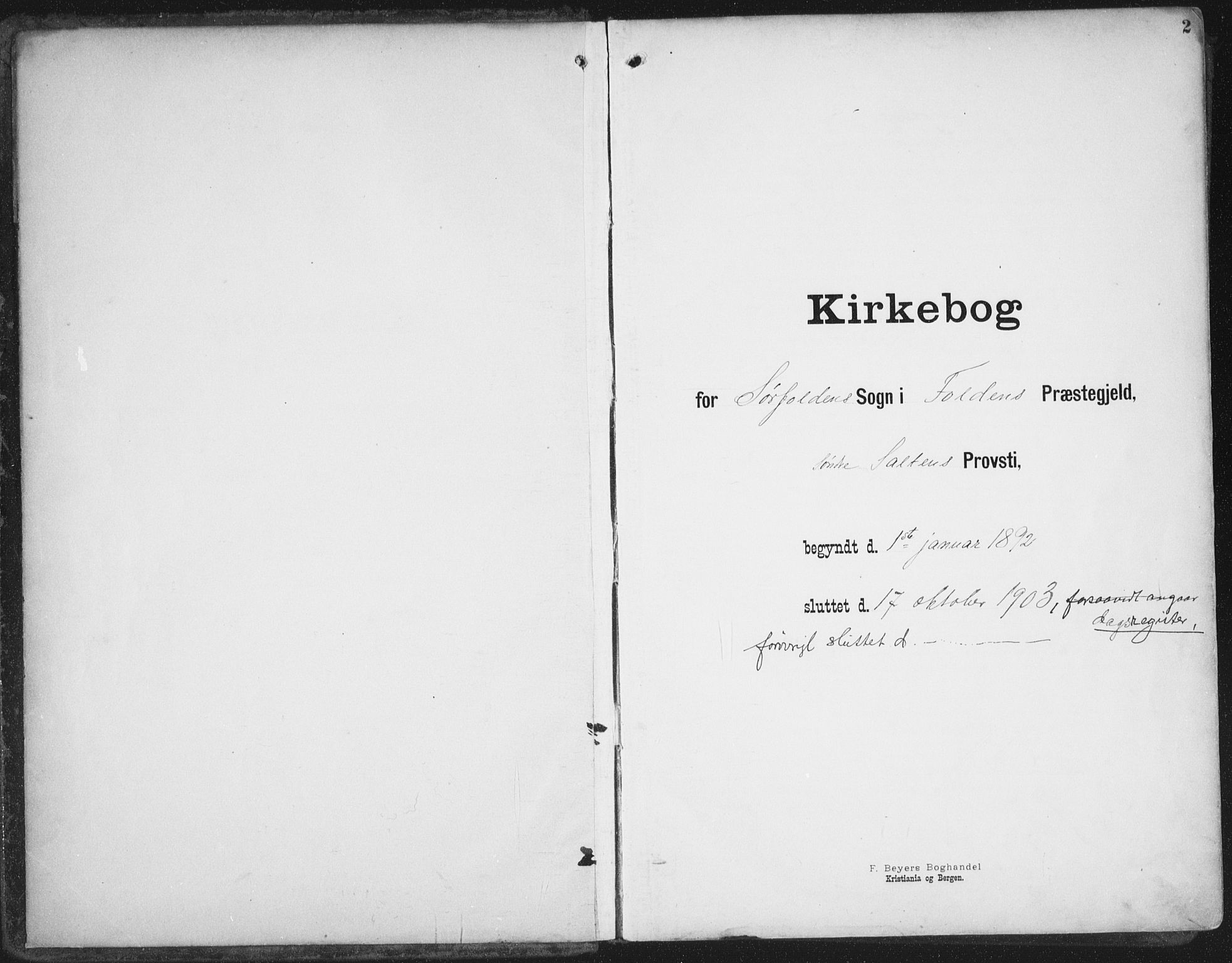 Ministerialprotokoller, klokkerbøker og fødselsregistre - Nordland, SAT/A-1459/854/L0779: Parish register (official) no. 854A02, 1892-1909, p. 2