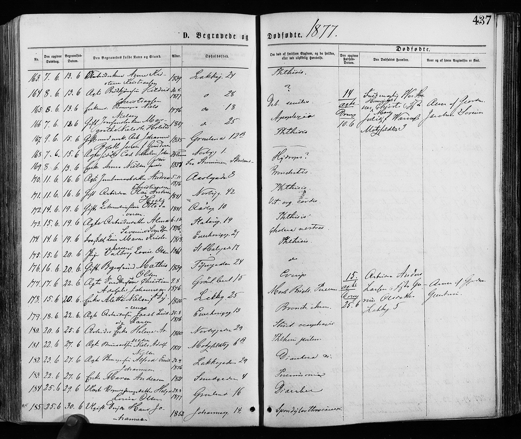 Grønland prestekontor Kirkebøker, AV/SAO-A-10848/F/Fa/L0005: Parish register (official) no. 5, 1869-1880, p. 437