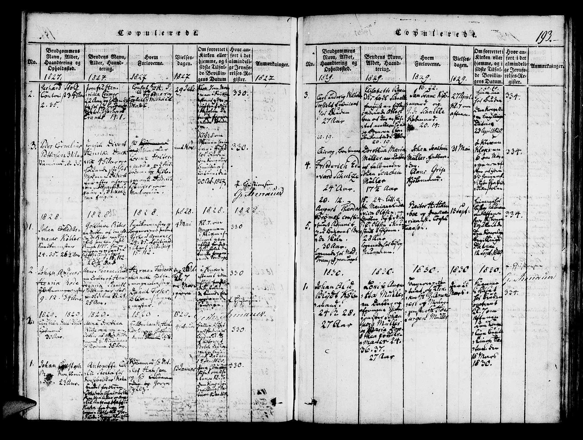 Mariakirken Sokneprestembete, SAB/A-76901/H/Haa/L0005: Parish register (official) no. A 5, 1815-1845, p. 193