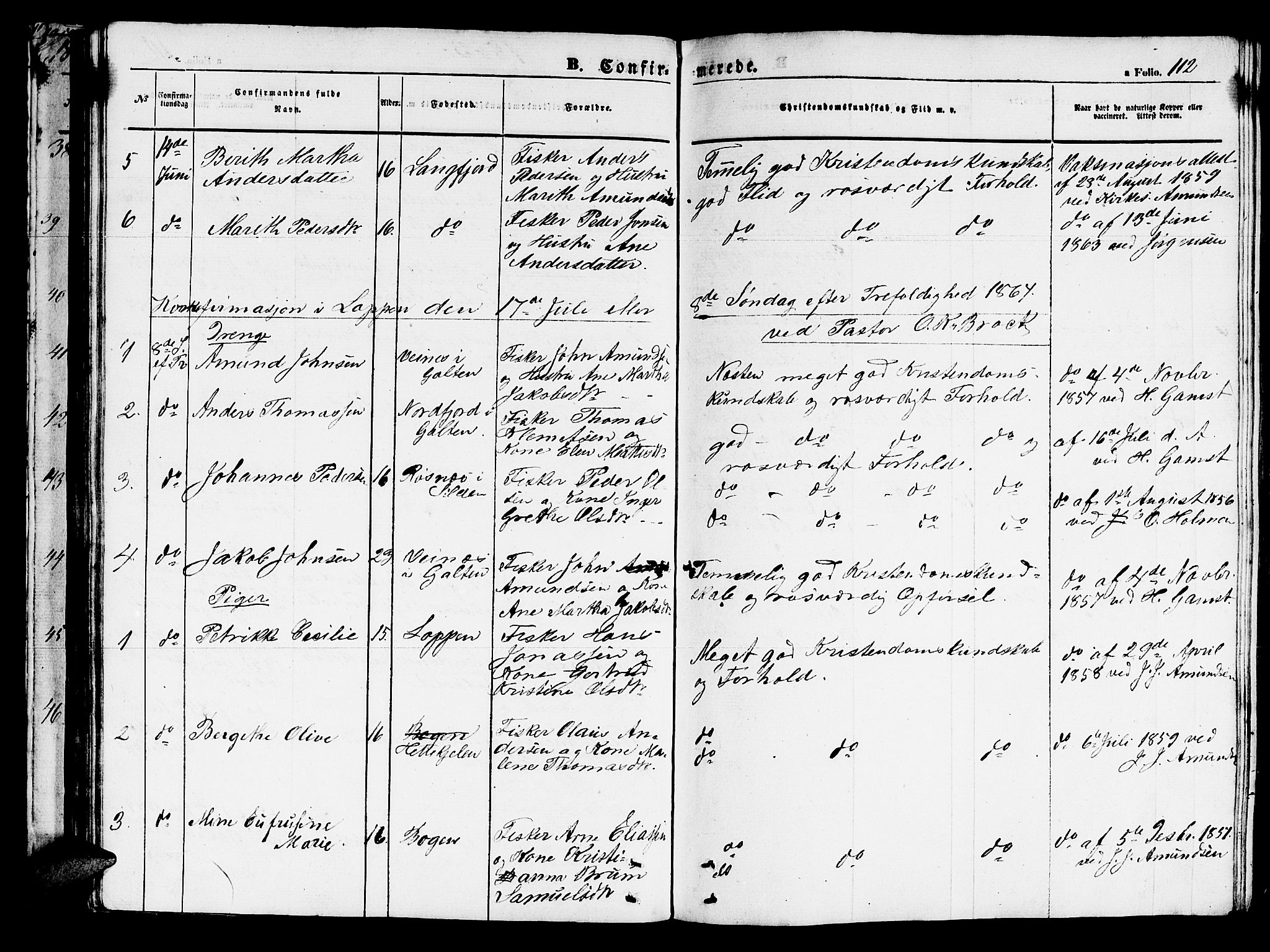 Loppa sokneprestkontor, SATØ/S-1339/H/Hb/L0002klokker: Parish register (copy) no. 2, 1850-1880, p. 112