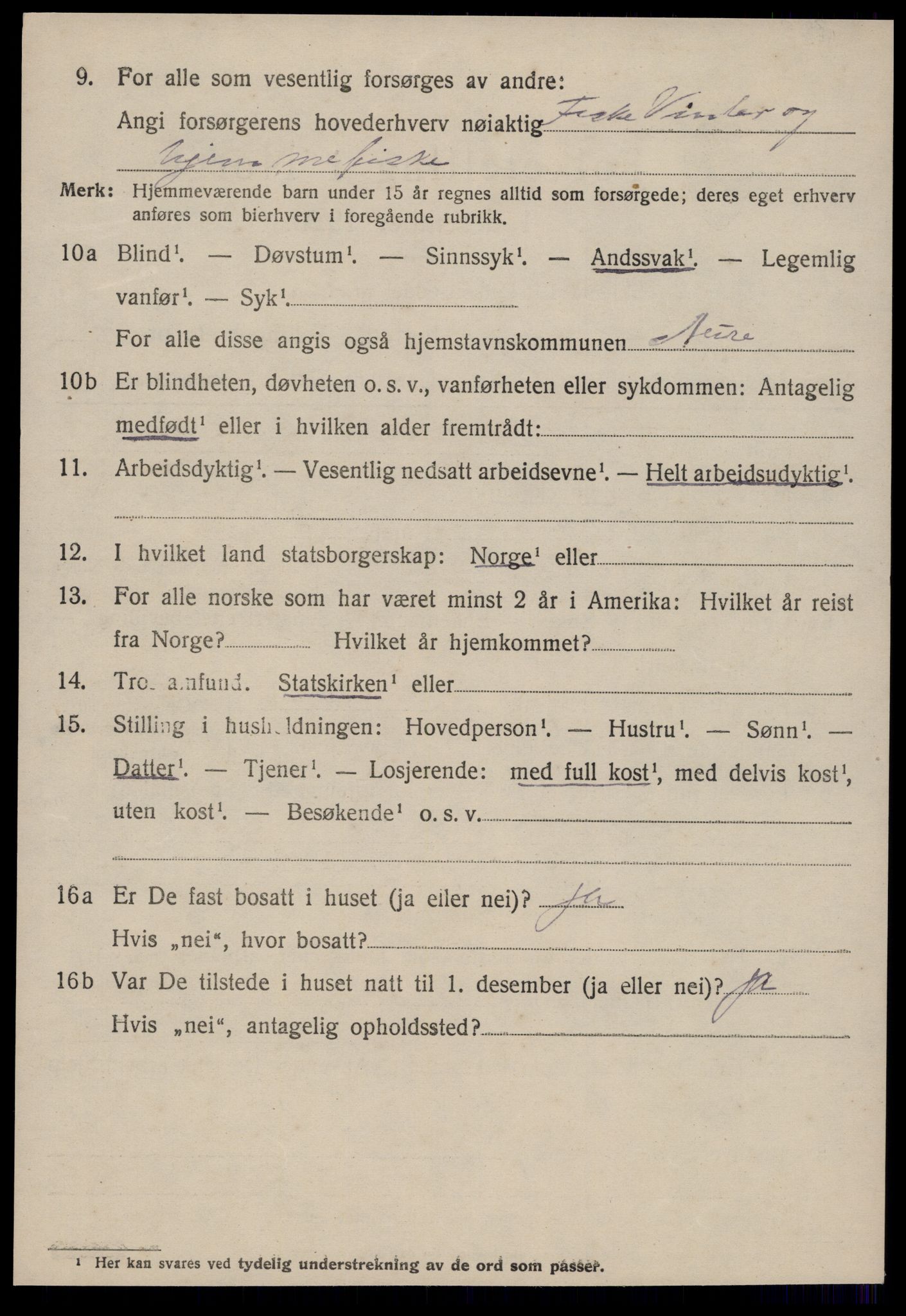 SAT, 1920 census for Aure, 1920, p. 4933