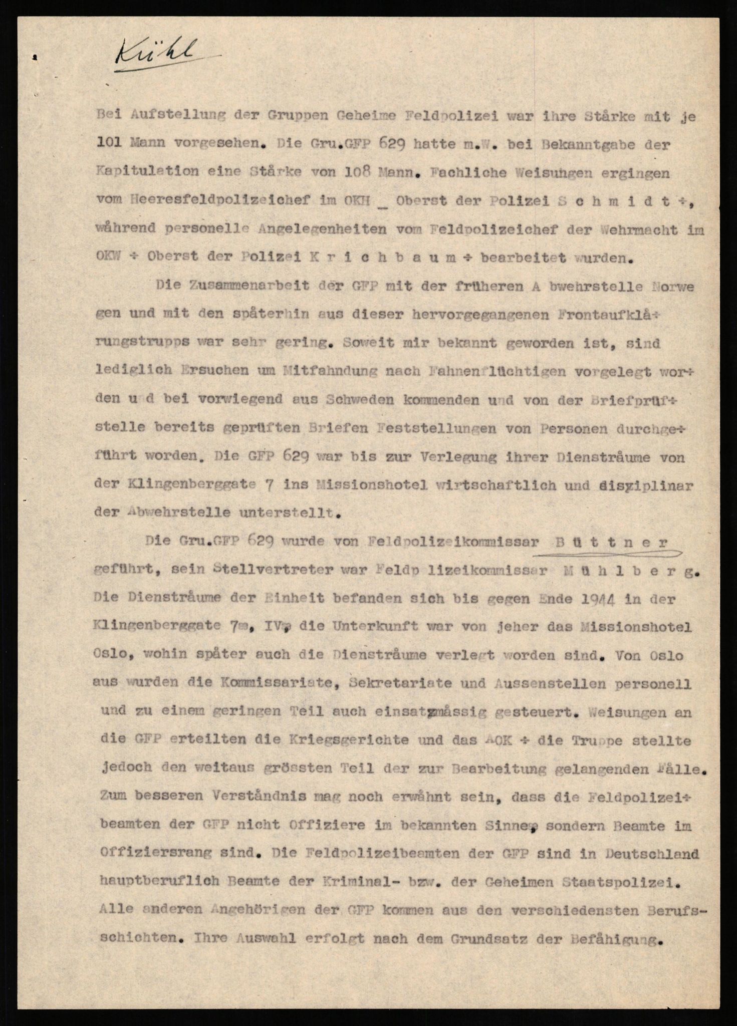 Forsvaret, Forsvarets overkommando II, AV/RA-RAFA-3915/D/Db/L0019: CI Questionaires. Tyske okkupasjonsstyrker i Norge. Tyskere., 1945-1946, p. 26