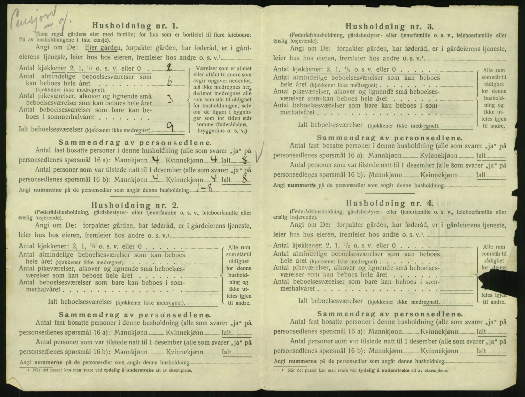 SAT, 1920 census for Tysfjord, 1920, p. 940