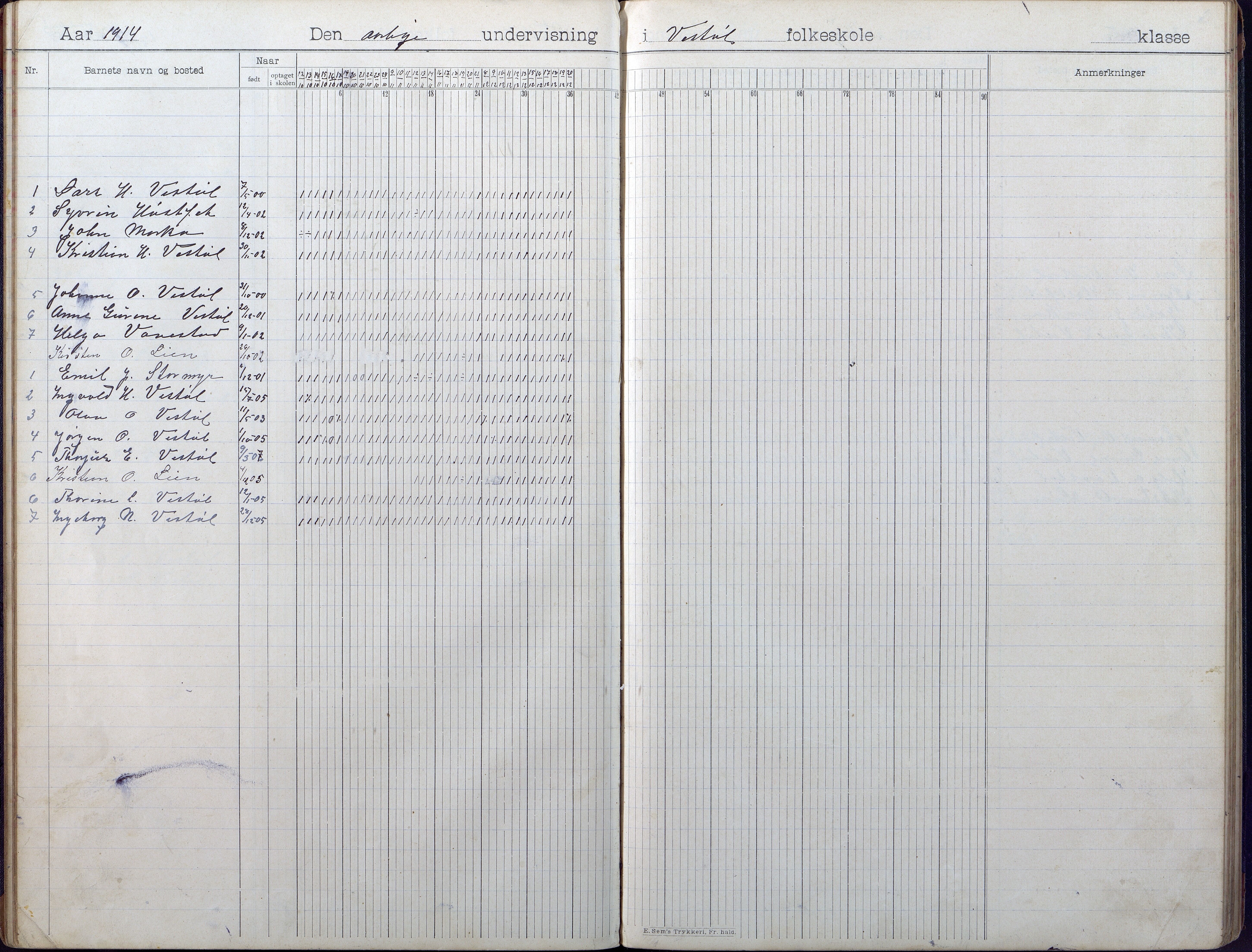 Gjerstad Kommune, Vestøl-Ljaadal-Trydal-Løite, AAKS/KA0911-550e/F01/L0002: Dagbok Vestøl skole, 1902-1926