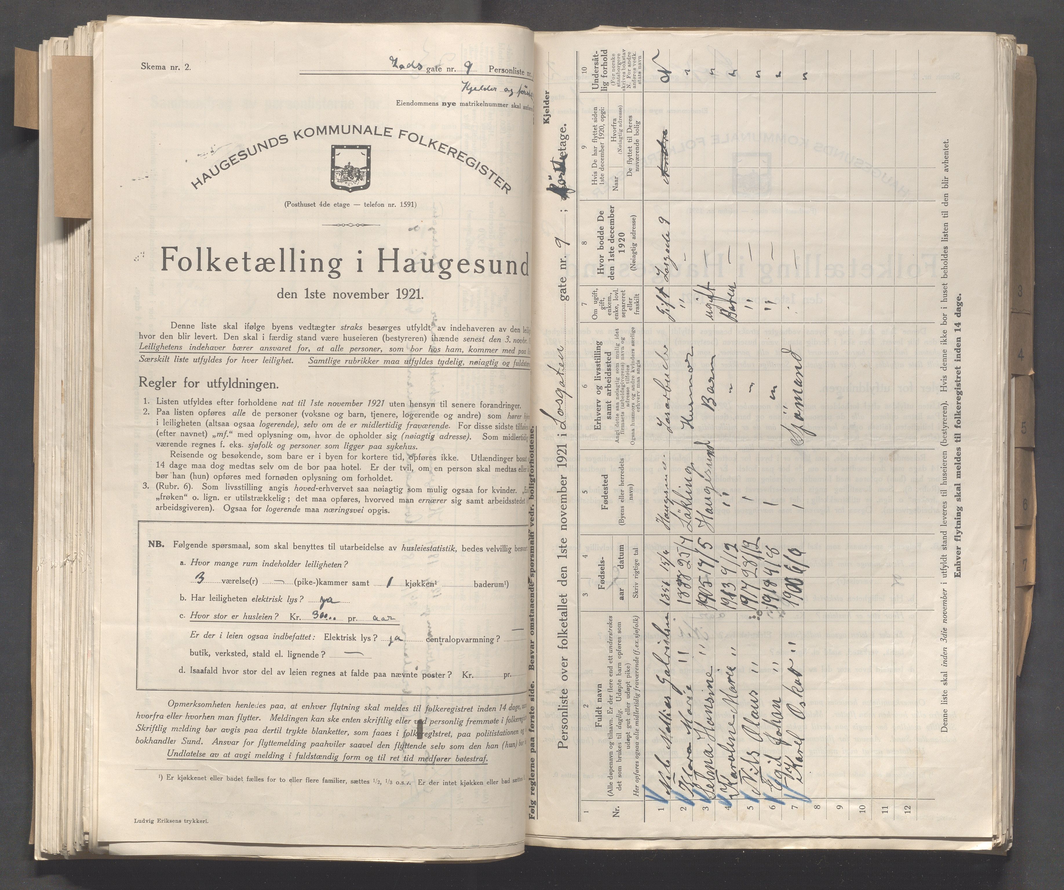 IKAR, Local census 1.11.1921 for Haugesund, 1921, p. 6379