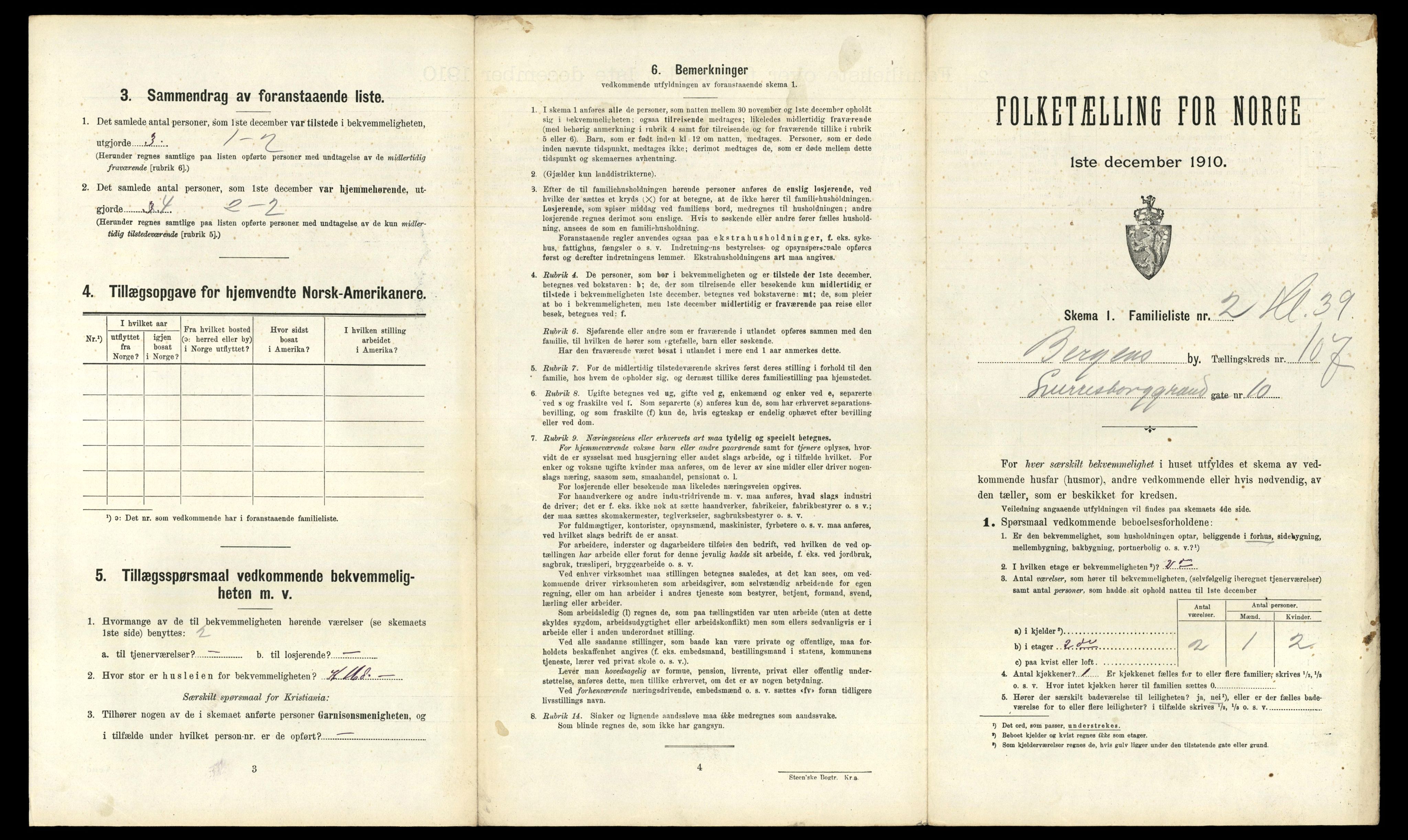 RA, 1910 census for Bergen, 1910, p. 37445