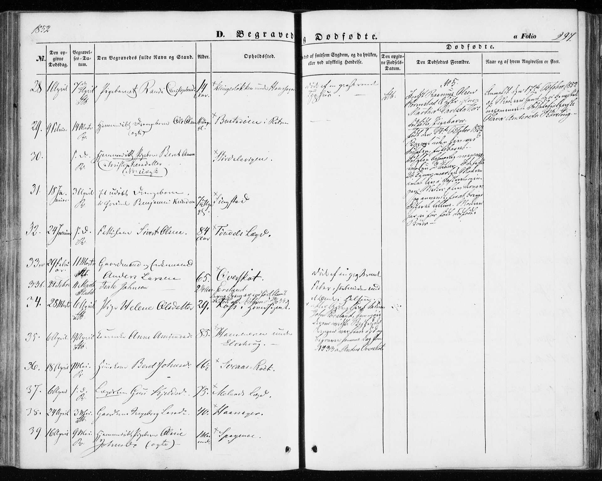 Ministerialprotokoller, klokkerbøker og fødselsregistre - Sør-Trøndelag, SAT/A-1456/646/L0611: Parish register (official) no. 646A09, 1848-1857, p. 297