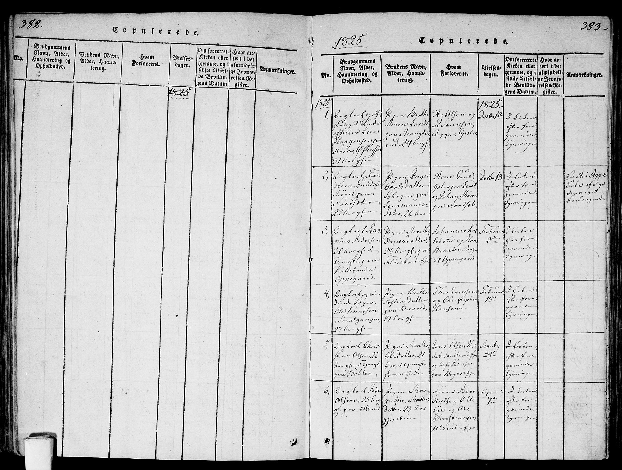 Gamlebyen prestekontor Kirkebøker, SAO/A-10884/F/Fa/L0002: Parish register (official) no. 2, 1817-1829, p. 382-383