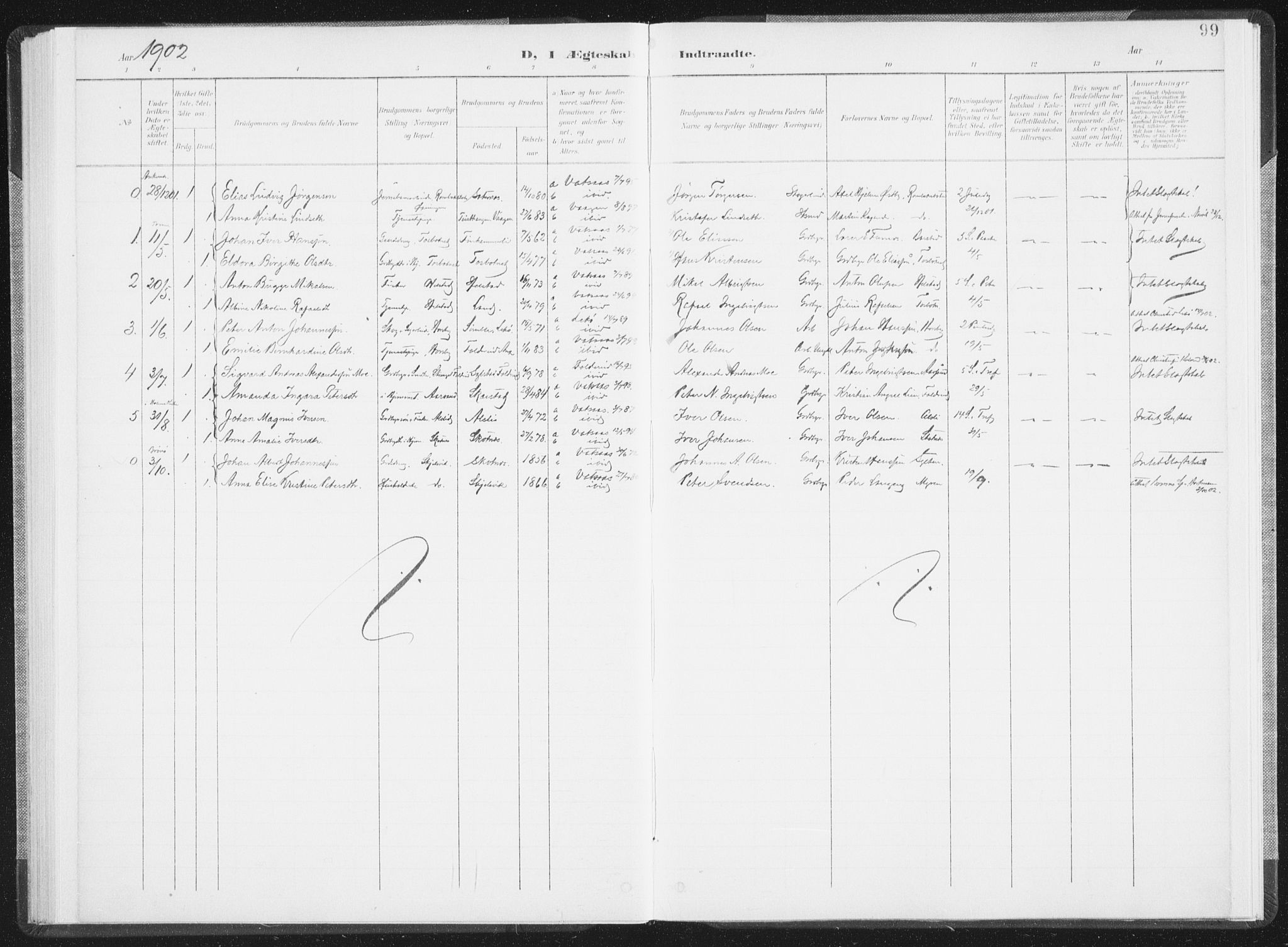 Ministerialprotokoller, klokkerbøker og fødselsregistre - Nordland, AV/SAT-A-1459/810/L0153: Parish register (official) no. 810A12, 1899-1914, p. 99