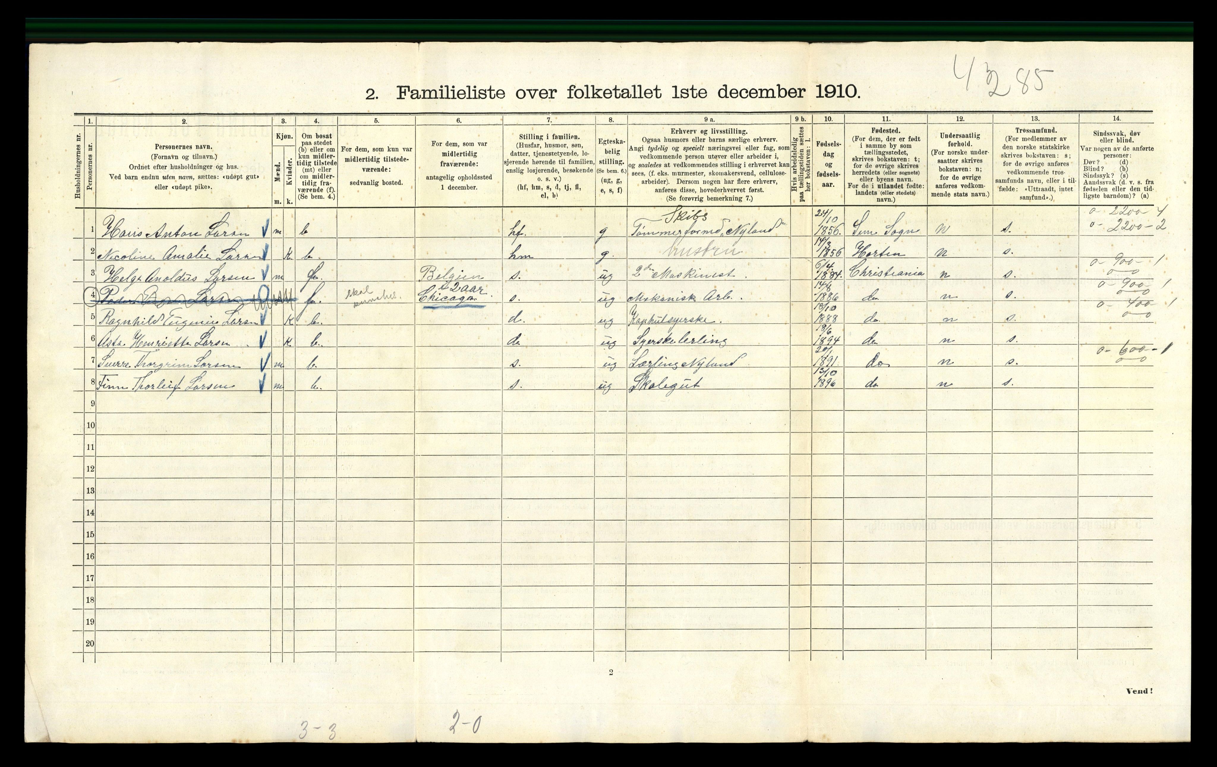 RA, 1910 census for Kristiania, 1910, p. 5780