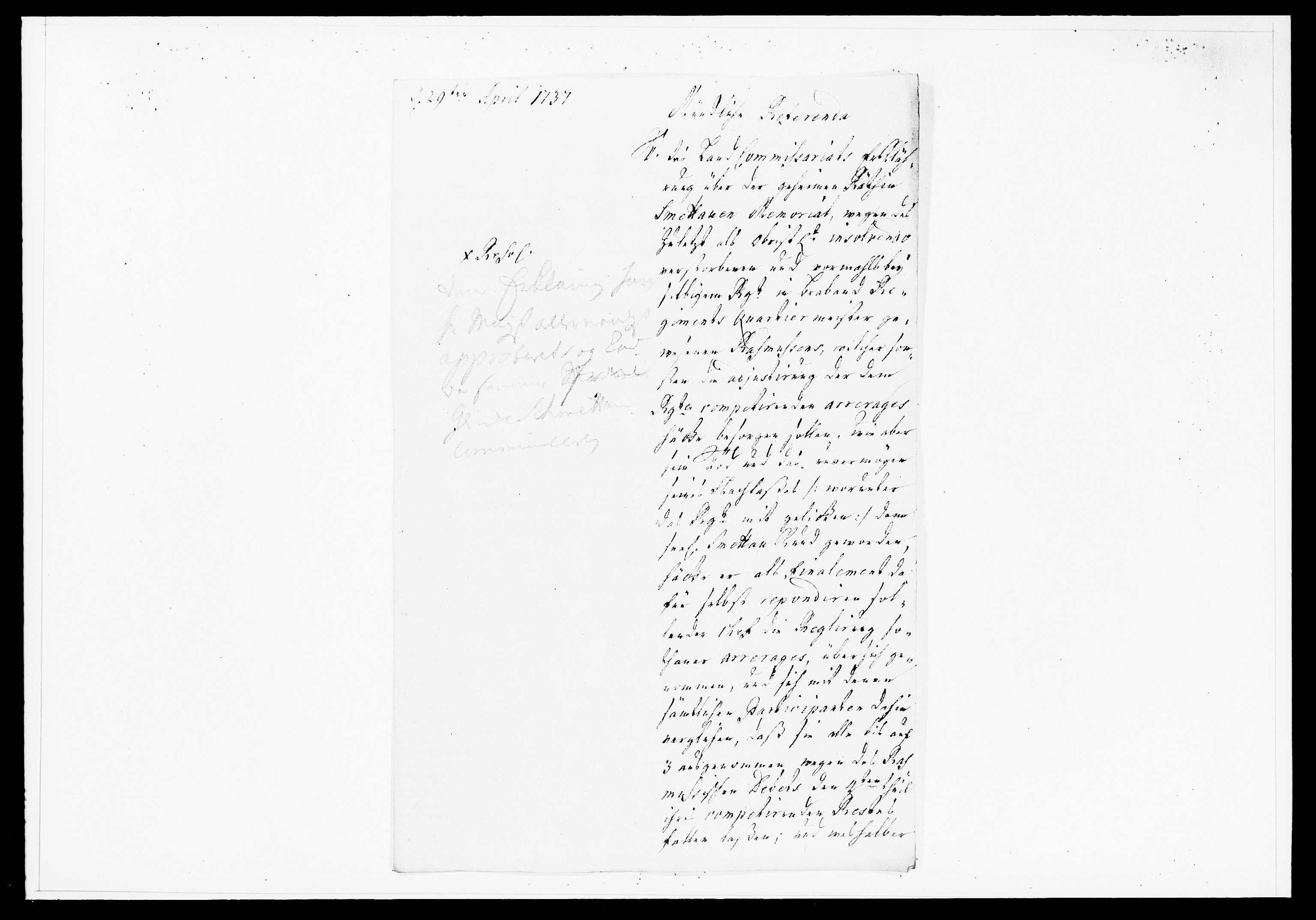 Krigskollegiet, Krigskancelliet, DRA/A-0006/-/1138-1142: Refererede sager, 1737, p. 159