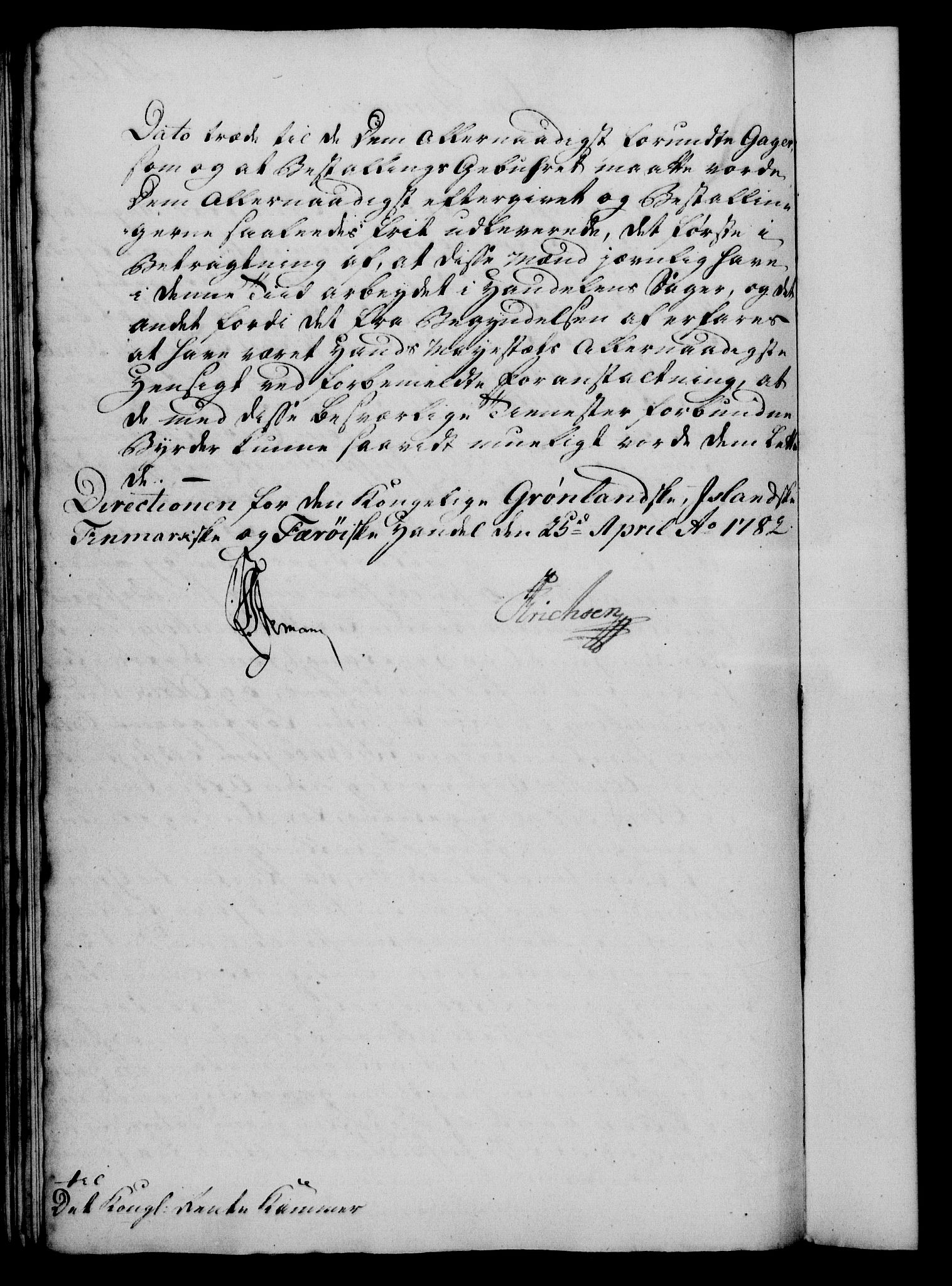 Rentekammeret, Kammerkanselliet, RA/EA-3111/G/Gf/Gfa/L0064: Norsk relasjons- og resolusjonsprotokoll (merket RK 52.64), 1782, p. 233