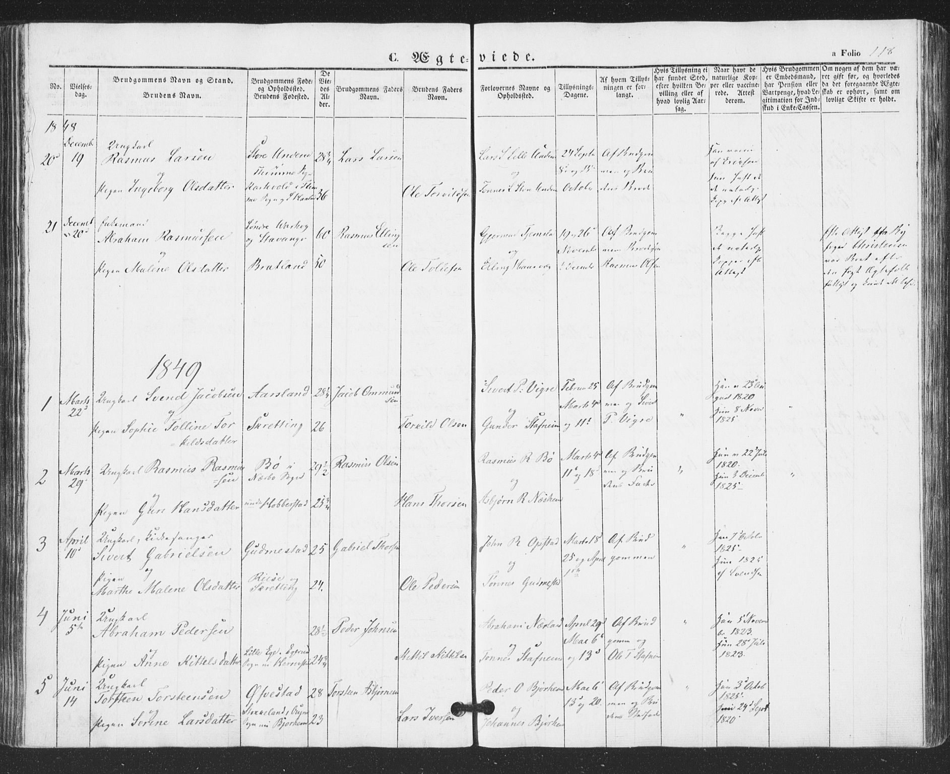 Hå sokneprestkontor, AV/SAST-A-101801/001/30BA/L0007: Parish register (official) no. A 6, 1842-1855, p. 118