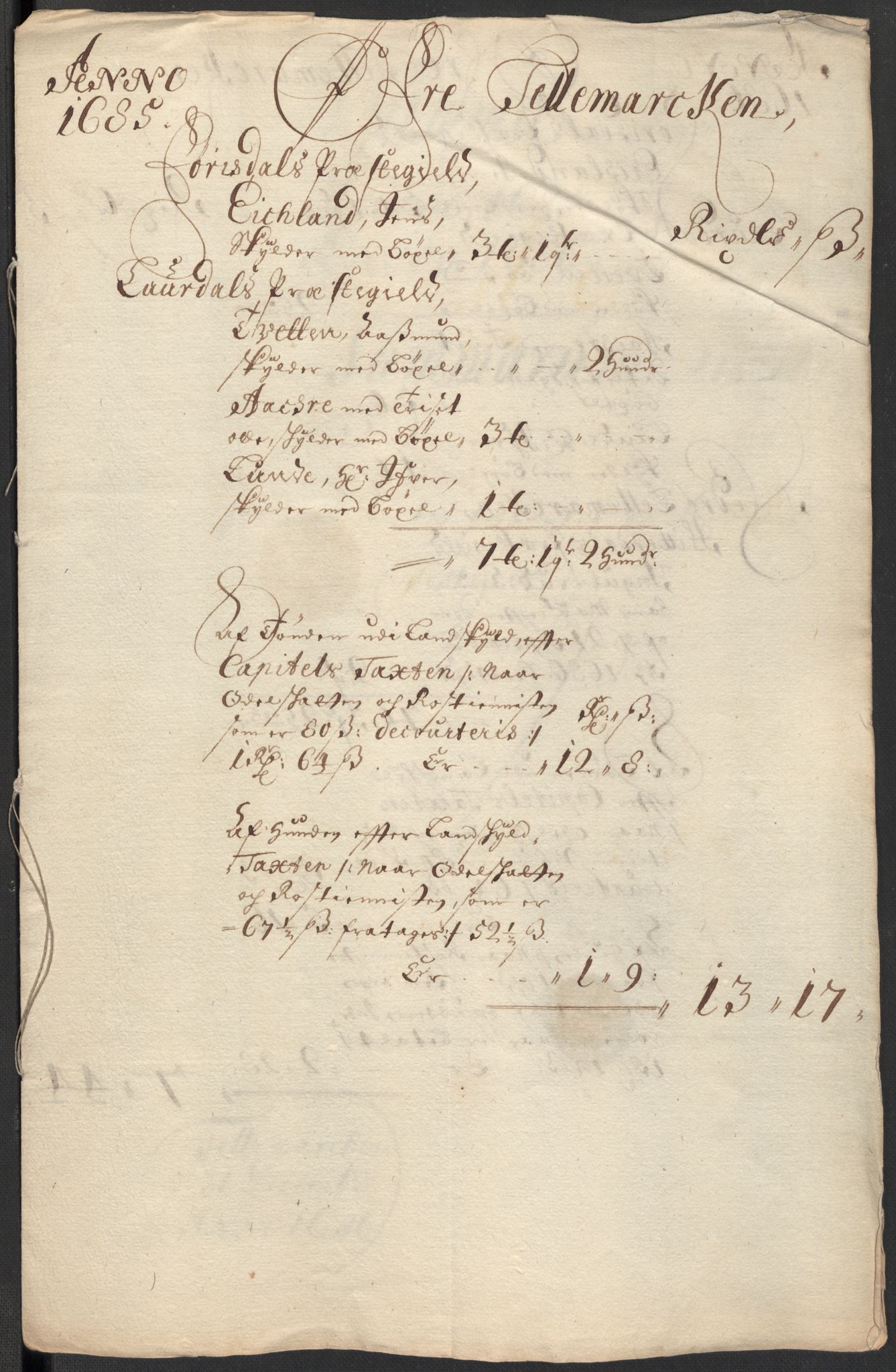 Rentekammeret inntil 1814, Reviderte regnskaper, Fogderegnskap, RA/EA-4092/R35/L2083: Fogderegnskap Øvre og Nedre Telemark, 1686, p. 19