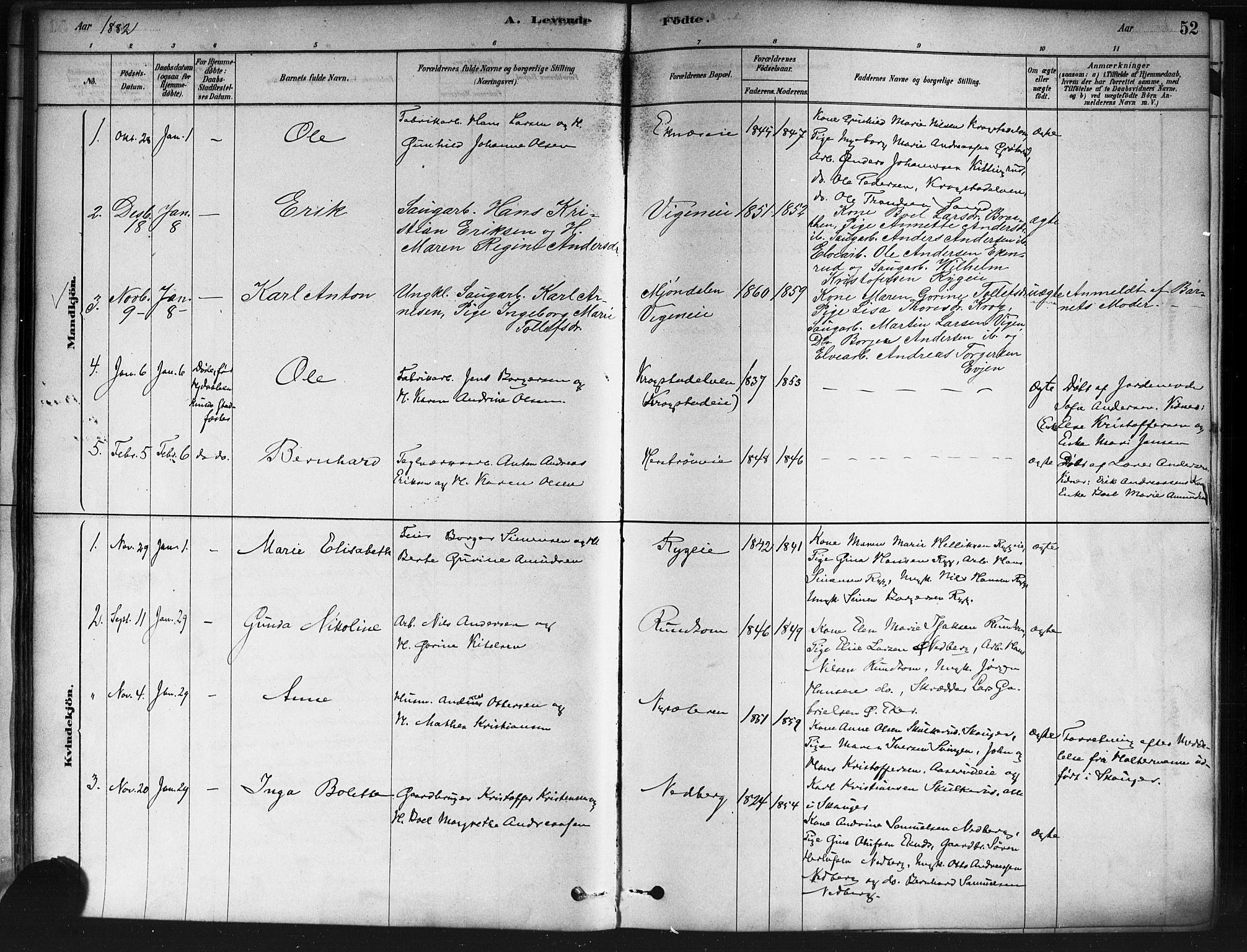 Nedre Eiker kirkebøker, AV/SAKO-A-612/F/Fa/L0002: Parish register (official) no. 2, 1878-1885, p. 52