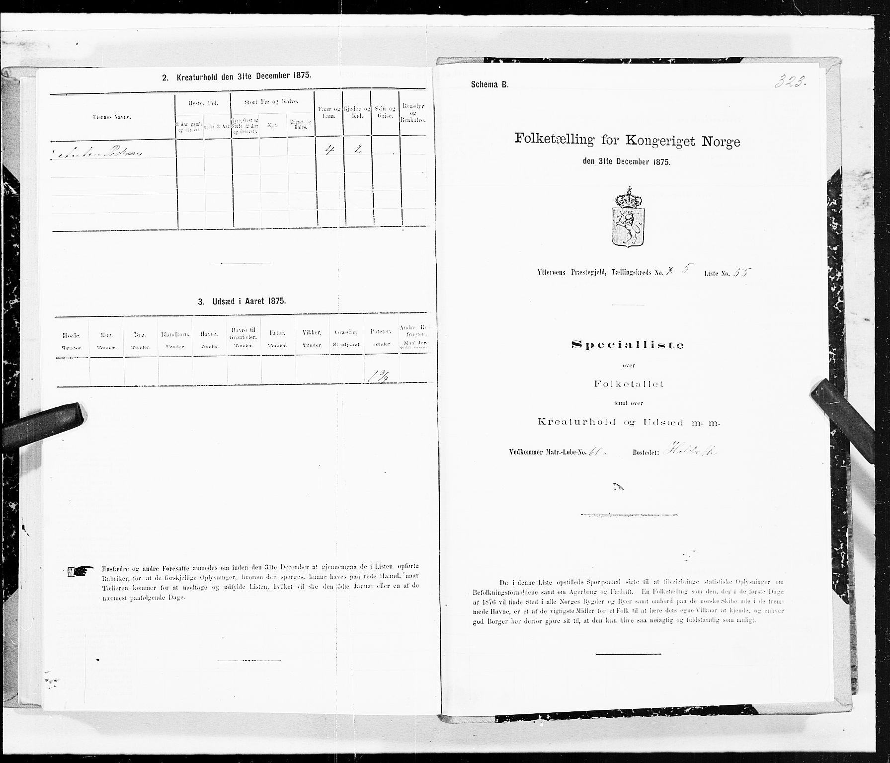SAT, 1875 census for 1722P Ytterøy, 1875, p. 2323