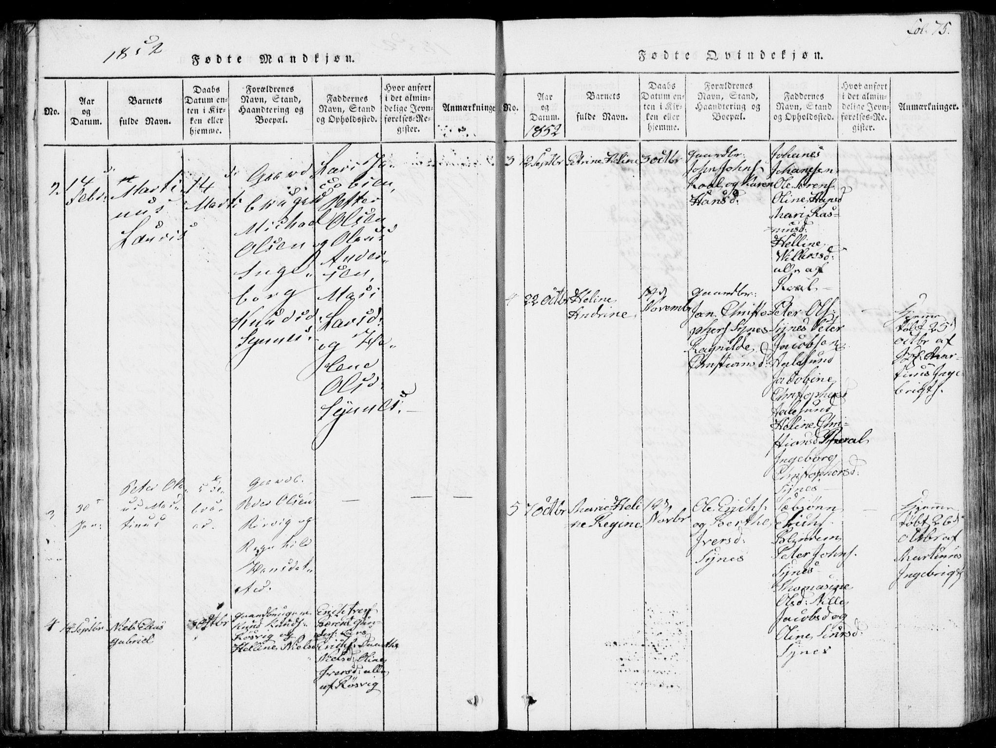 Ministerialprotokoller, klokkerbøker og fødselsregistre - Møre og Romsdal, AV/SAT-A-1454/537/L0517: Parish register (official) no. 537A01, 1818-1862, p. 75