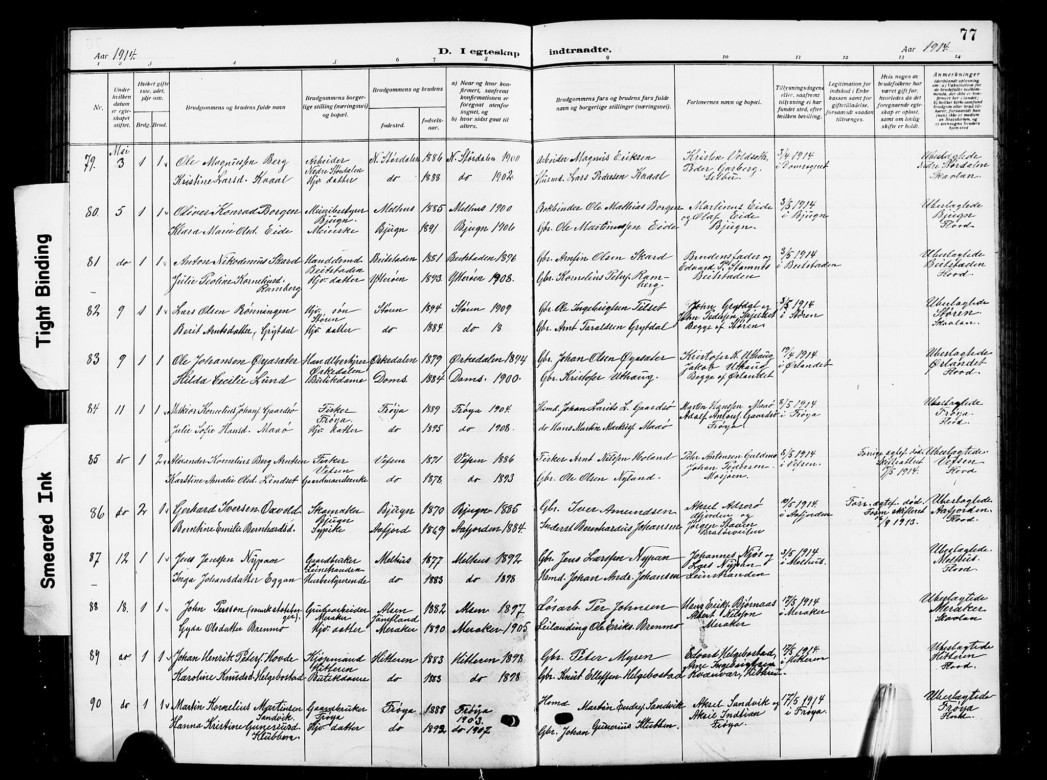 Ministerialprotokoller, klokkerbøker og fødselsregistre - Sør-Trøndelag, SAT/A-1456/601/L0097: Parish register (copy) no. 601C15, 1911-1921, p. 77