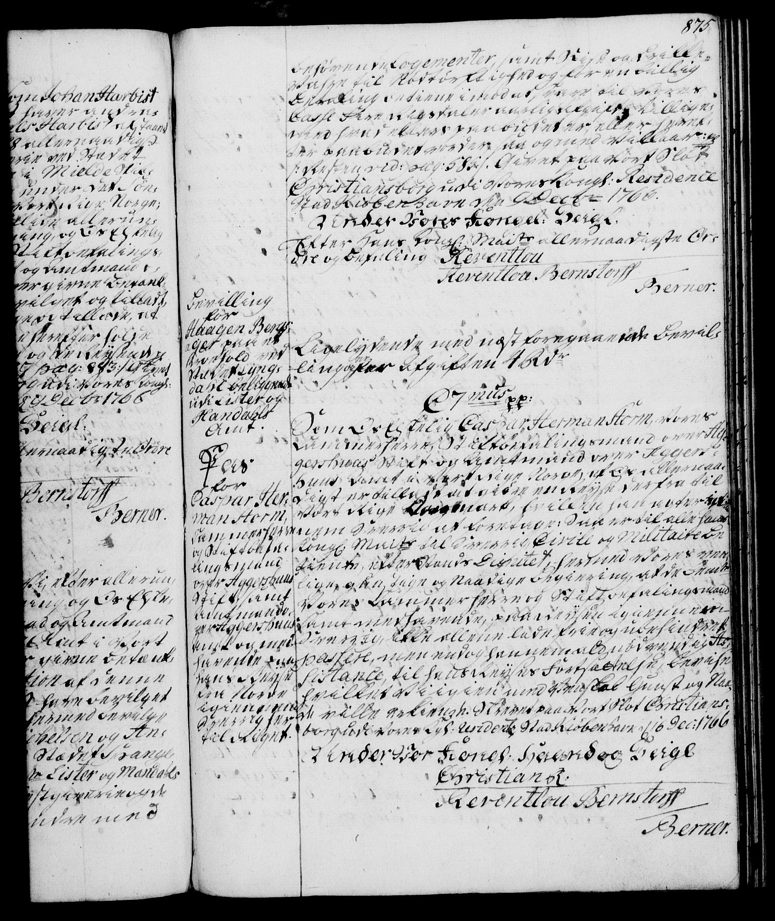 Rentekammeret, Kammerkanselliet, AV/RA-EA-3111/G/Gg/Gga/L0007: Norsk ekspedisjonsprotokoll med register (merket RK 53.7), 1759-1768, p. 875